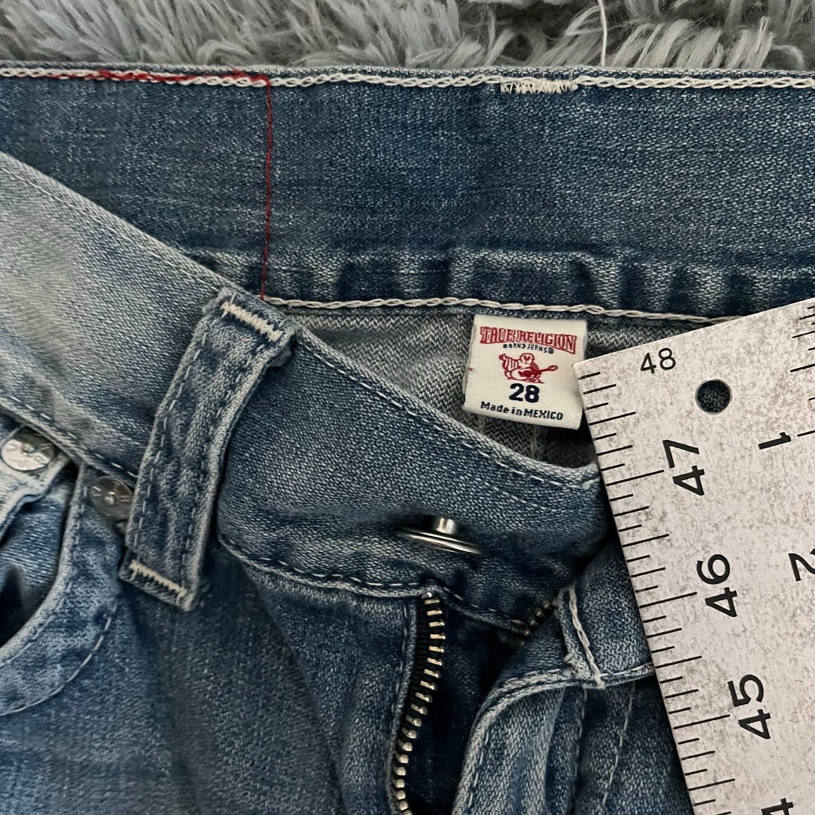 True Religion True Religion Straight Flap Roll Blue Jeans Denim Womens 28 Size 28" / US 6 / IT 42 - 7 Thumbnail