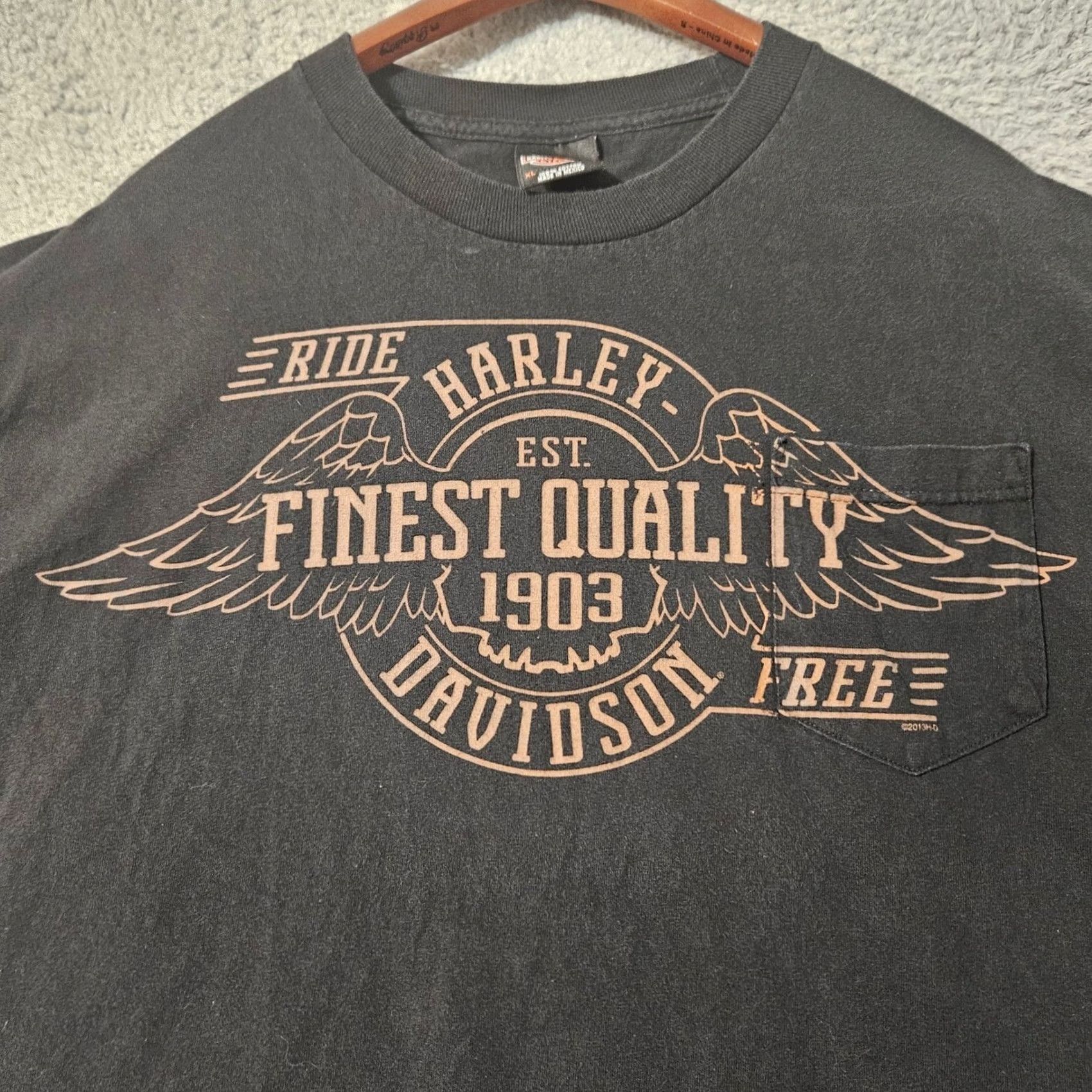 Harley Davidson VINTAGE Harley-Davidson Pocket Shirt Men's XL Black St Maarten, NA Shirt Mens XL Black Harley-Davidson Pocket Shirt Size US XL / EU 56 / 4 - 3 Thumbnail