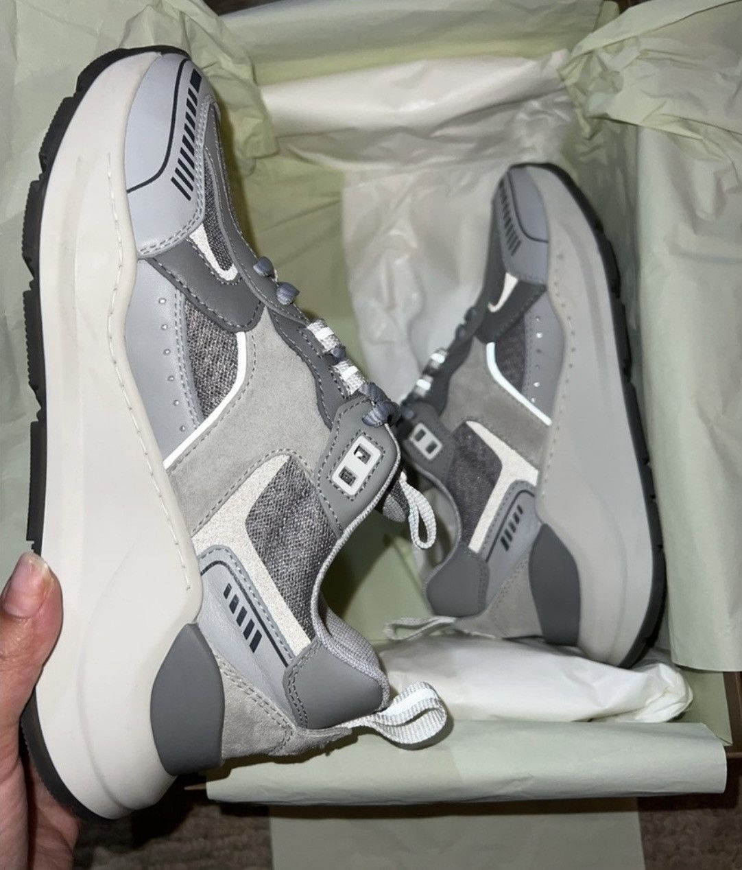 image of Burberry Sneaker in Grey, Women's (Size 6.5)