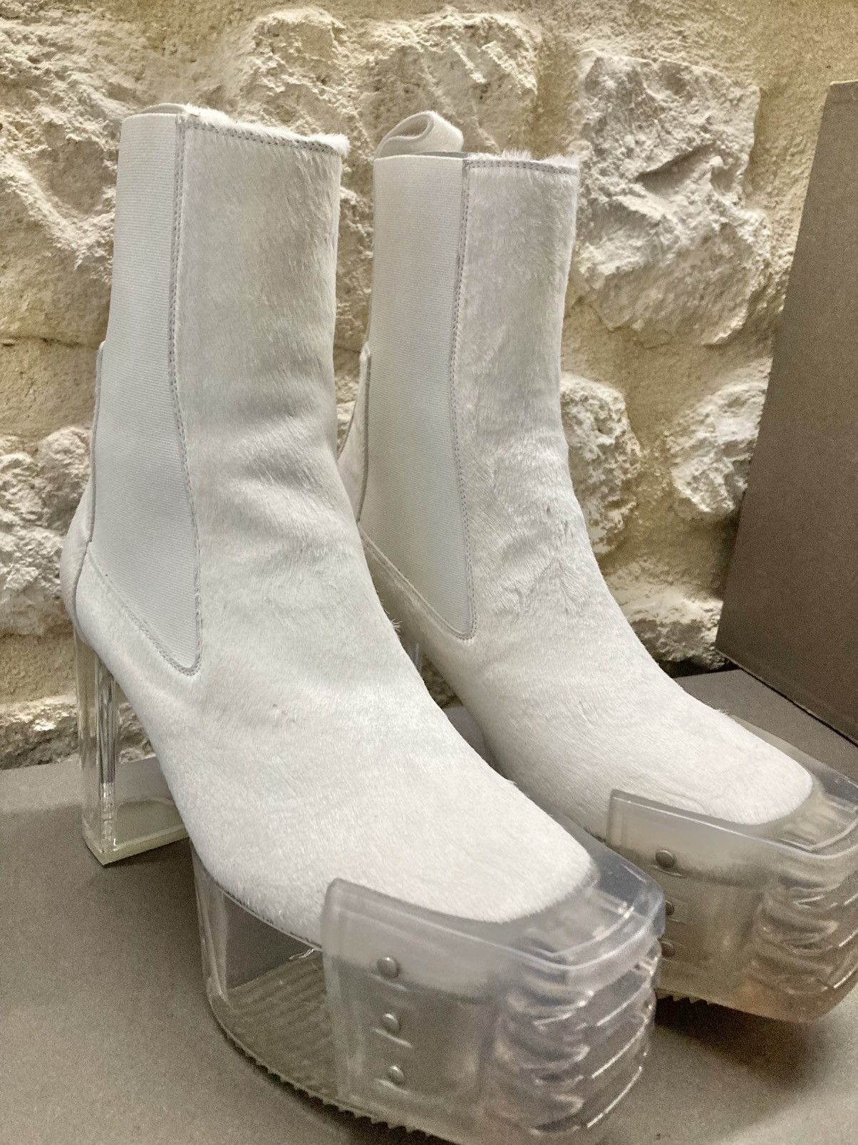 Rick Owens NEVER WORN/ Rick Owens Chalk White Grill Kiss Boots Size US 9 / EU 42 - 8 Thumbnail