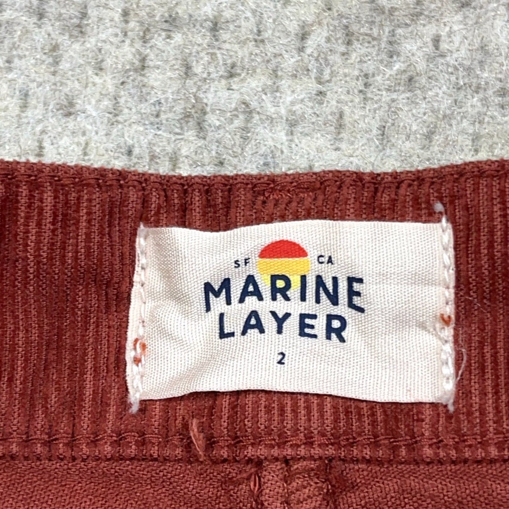 Marine Layer Marine Layer Pants Cropped Corduroy Wide-Leg 2 Red Boho Retro 80s Hippie Beach Nature Womens Size 26" / US 2 / IT 38 - 4 Thumbnail