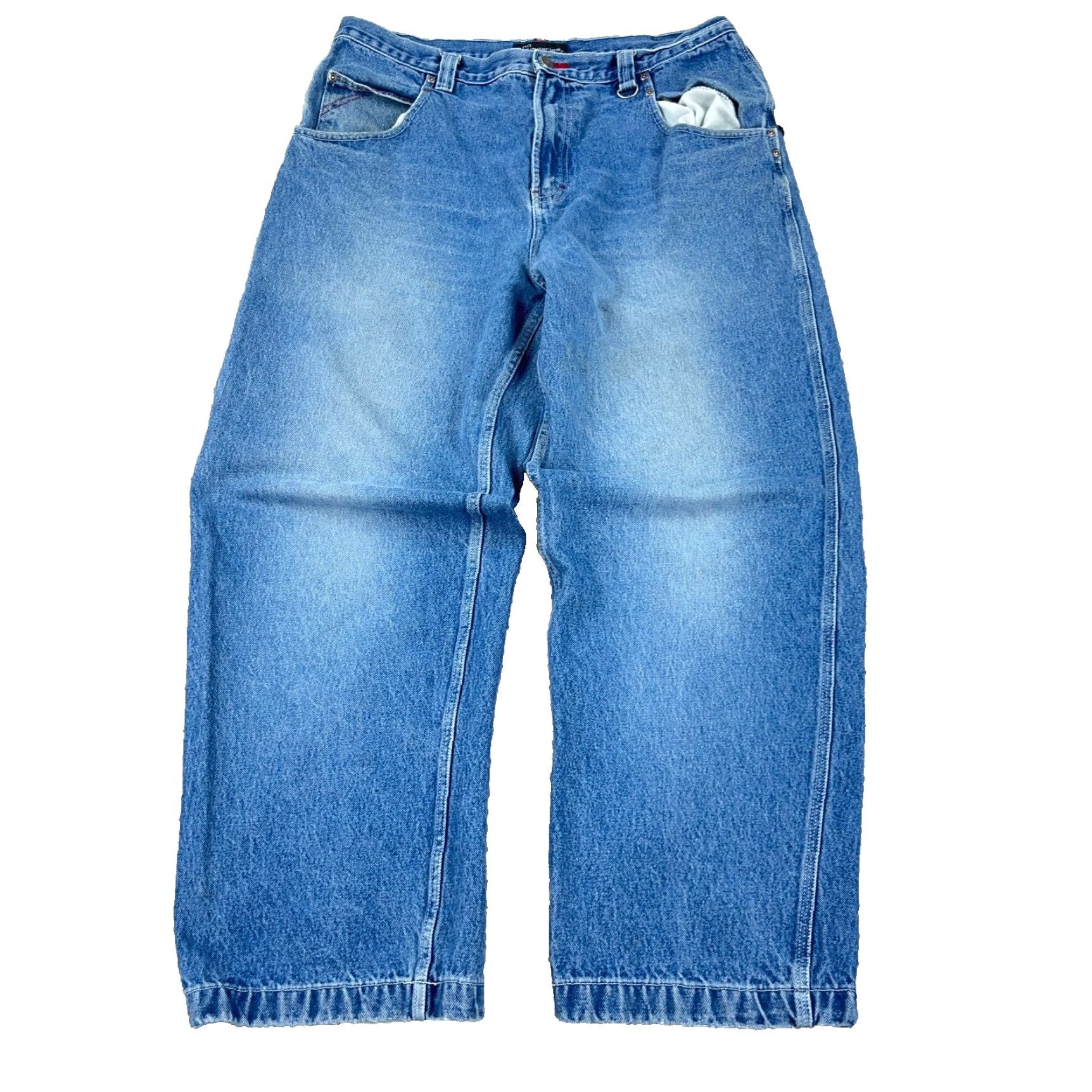 Vintage VINTAGE No Boundaries Jeans Men 34x29 Carpenter Baggy Y2K Skate Grunge Wide Leg Jeans Mens Blue 34 Relaxed 5-Pocket Denim Cotton Shirt? Size US 34 / EU 50 - 2 Thumbnail