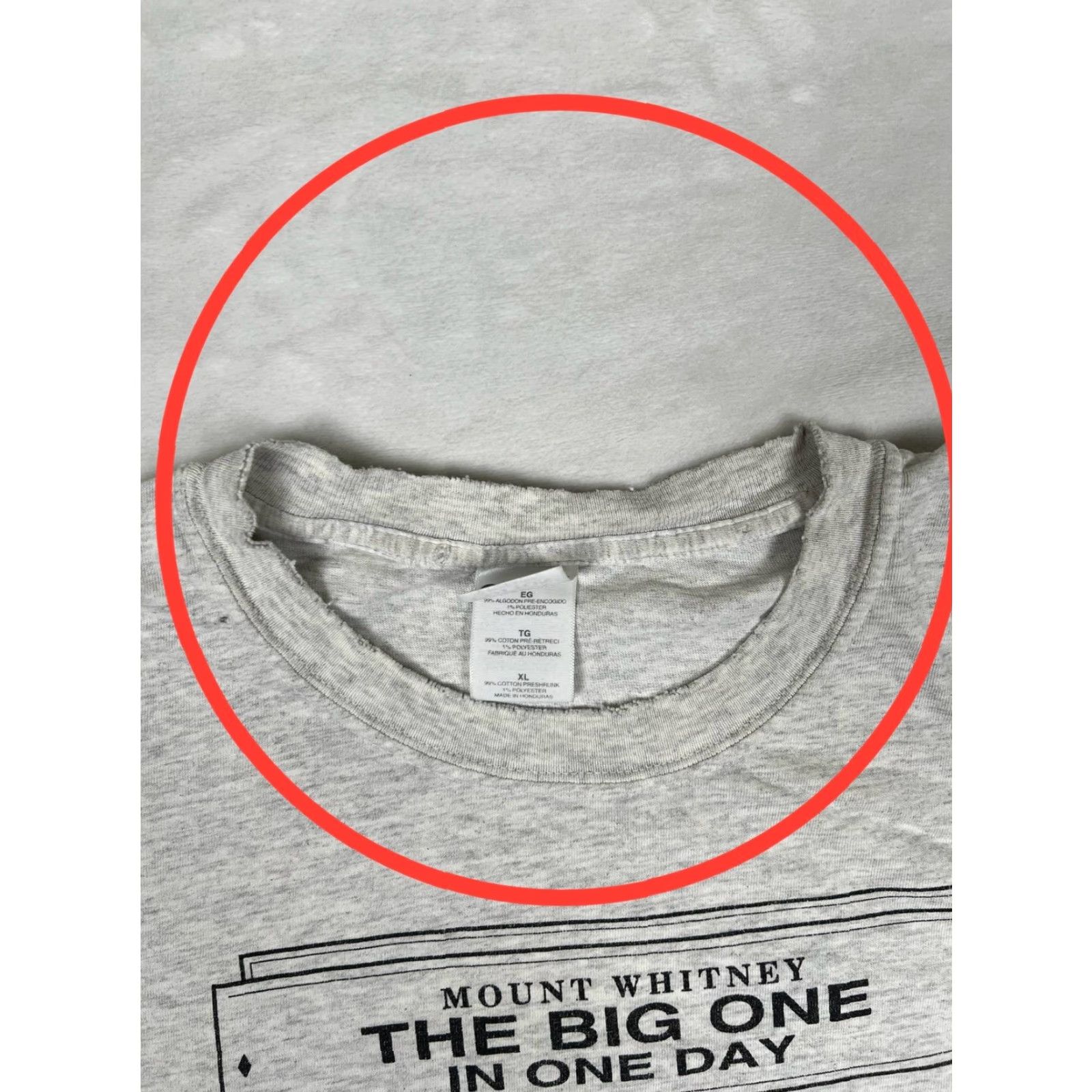 Gildan VINTAGE Mount Whitney T-Shirt Mens XL Gray Graphic 90s Hiking Big One In One Day Whitney Portal California Mountains Size US XL / EU 56 / 4 - 3 Thumbnail