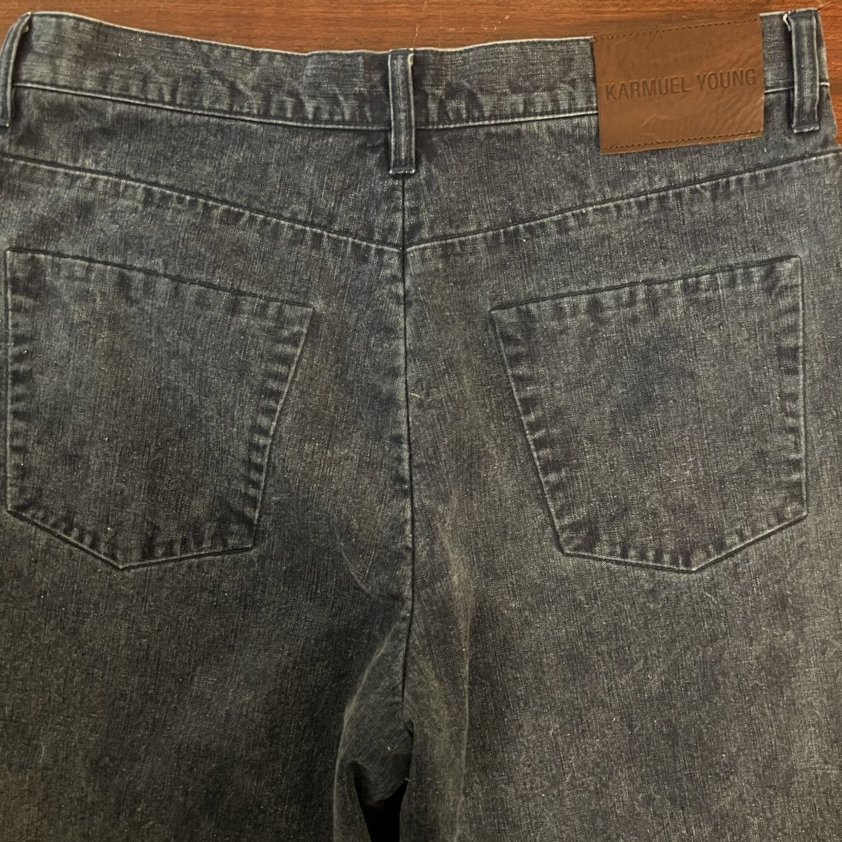 Other Karmuel Young Navy Washed Molded Wide Leg Pants Size US 33 - 6 Thumbnail