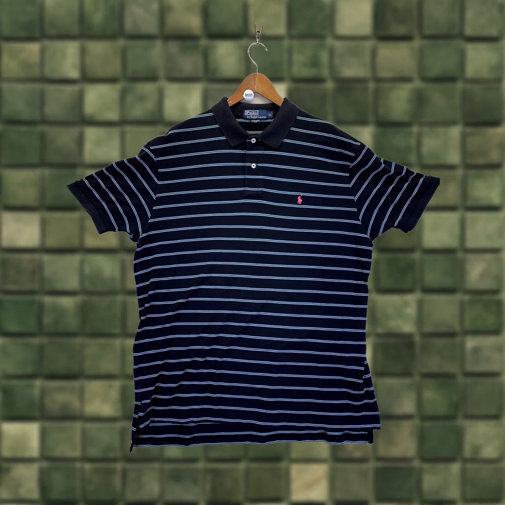Polo Ralph Lauren VINTAGE Polo Ralph Lauren Polo Shirt XL-8531 Men 100% Pima Cotton Black/Blue Short Sleeve Collared Logo Embroidered Shirt Size US XL / EU 56 / 4 - 1 Thumbnail