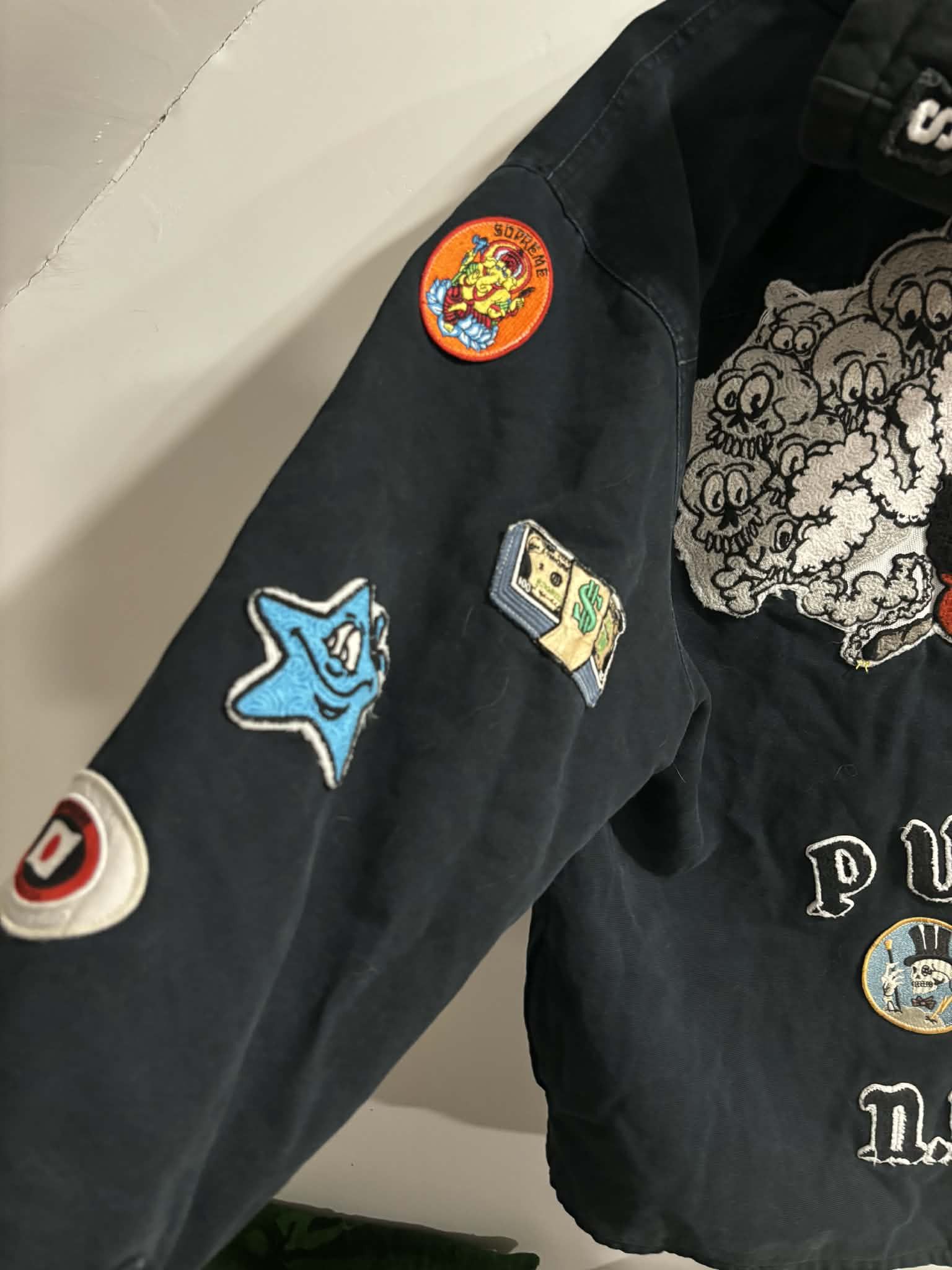 Supreme Supreme Patches Hooded Zip Up Shirt 'Black' 06-20-2025 Size US L / EU 52-54 / 3 - 6 Thumbnail