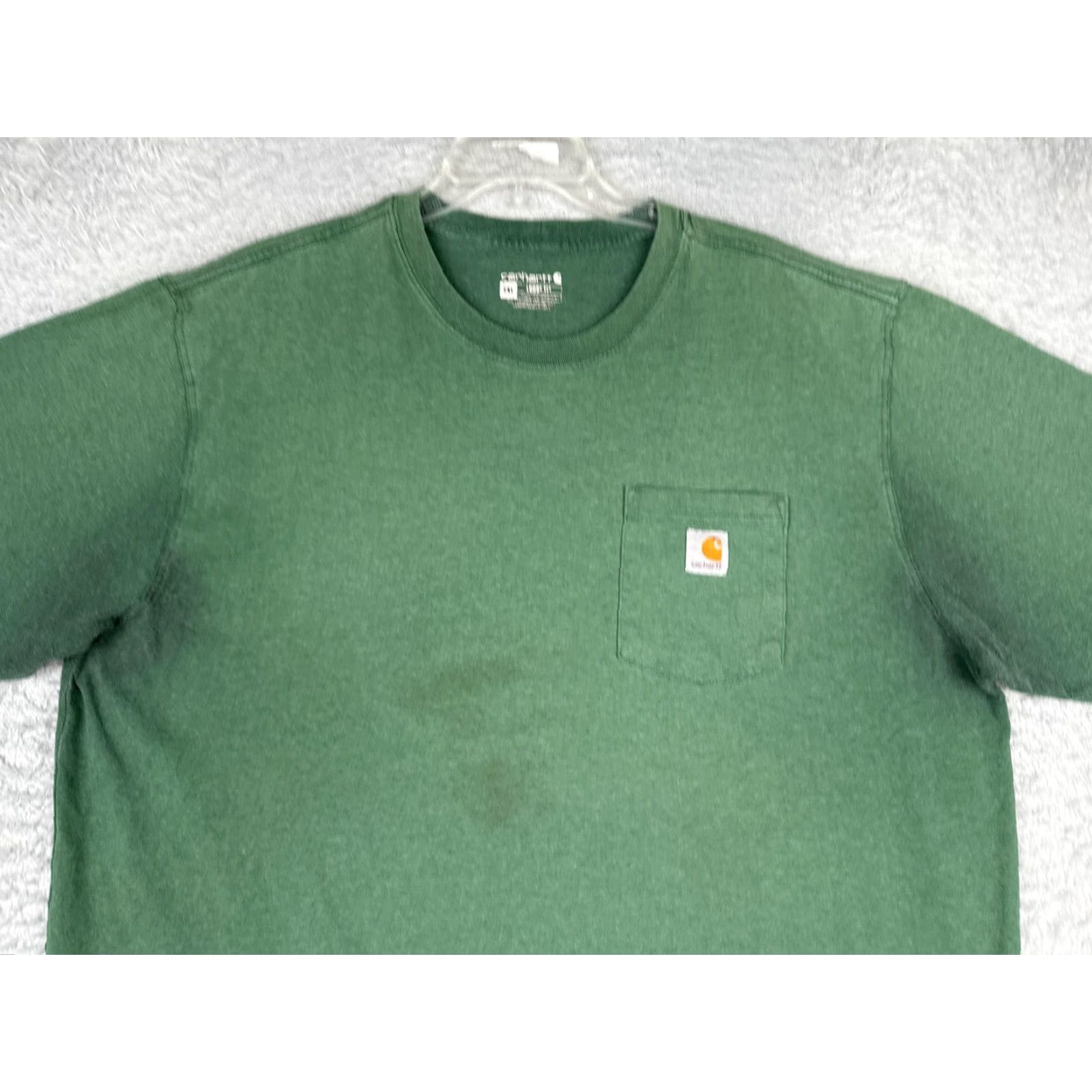 Carhartt Carhartt Mens 2XL Green Crew Neck Short Sleeve Pocket T-Shirt Workwear Tagless Logo - 2XL Size US XXL / EU 58 / 5 - 4 Thumbnail