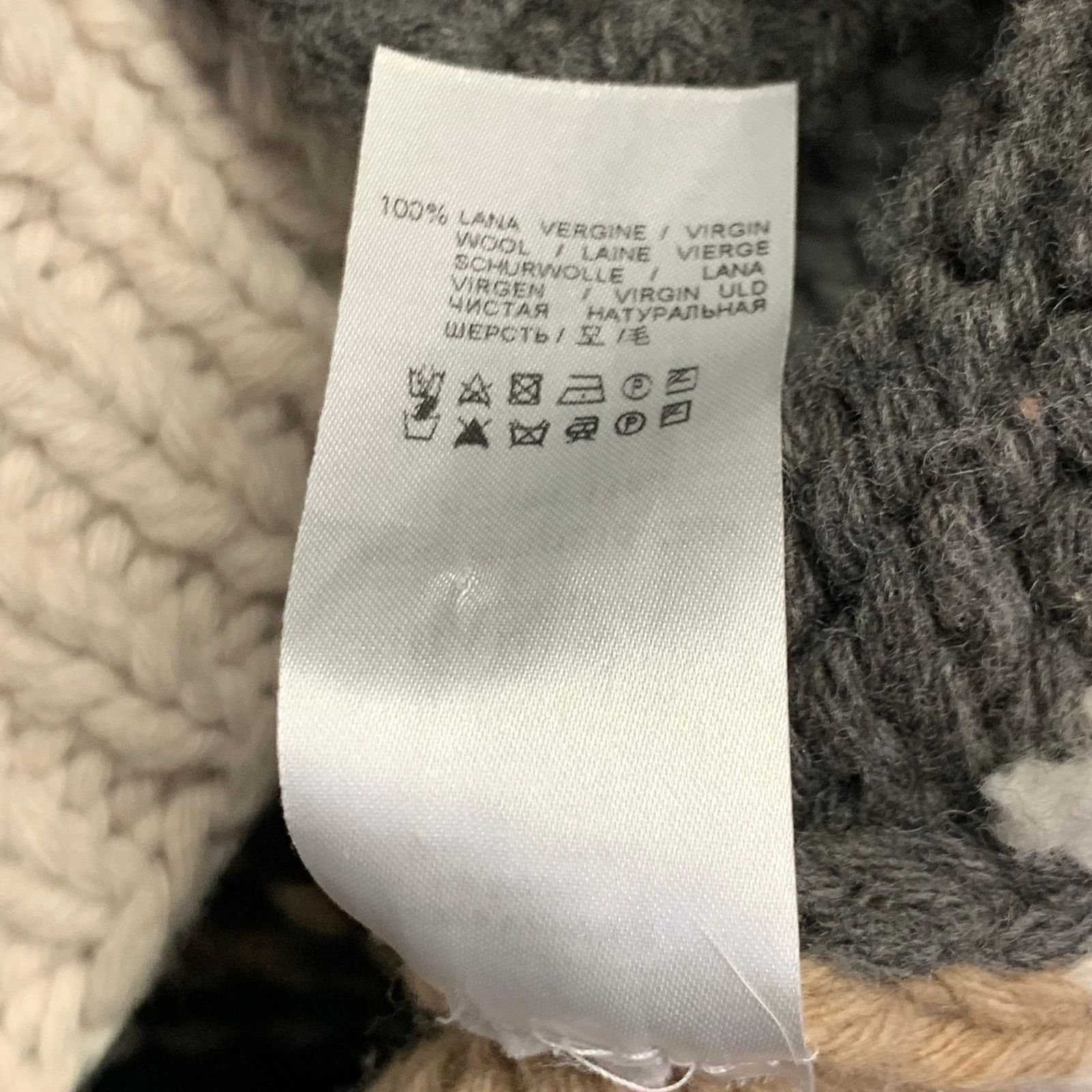Barena Size XL Grey Brown Patchwork Virgin Shawl Collar Cardigan Size US XL / EU 56 / 4 - 14 Thumbnail