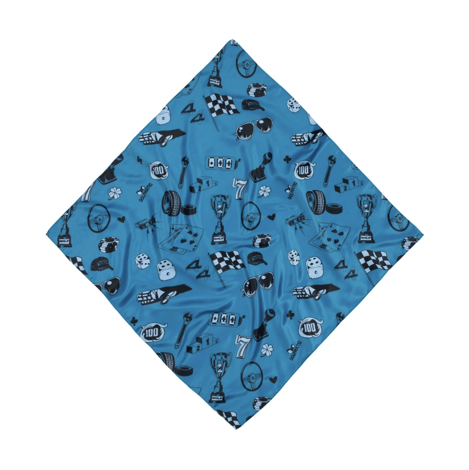 +44 Golf Wang +44 Lewis Hamilton Silk Bandana in Blue Size ONE SIZE - 1 Thumbnail