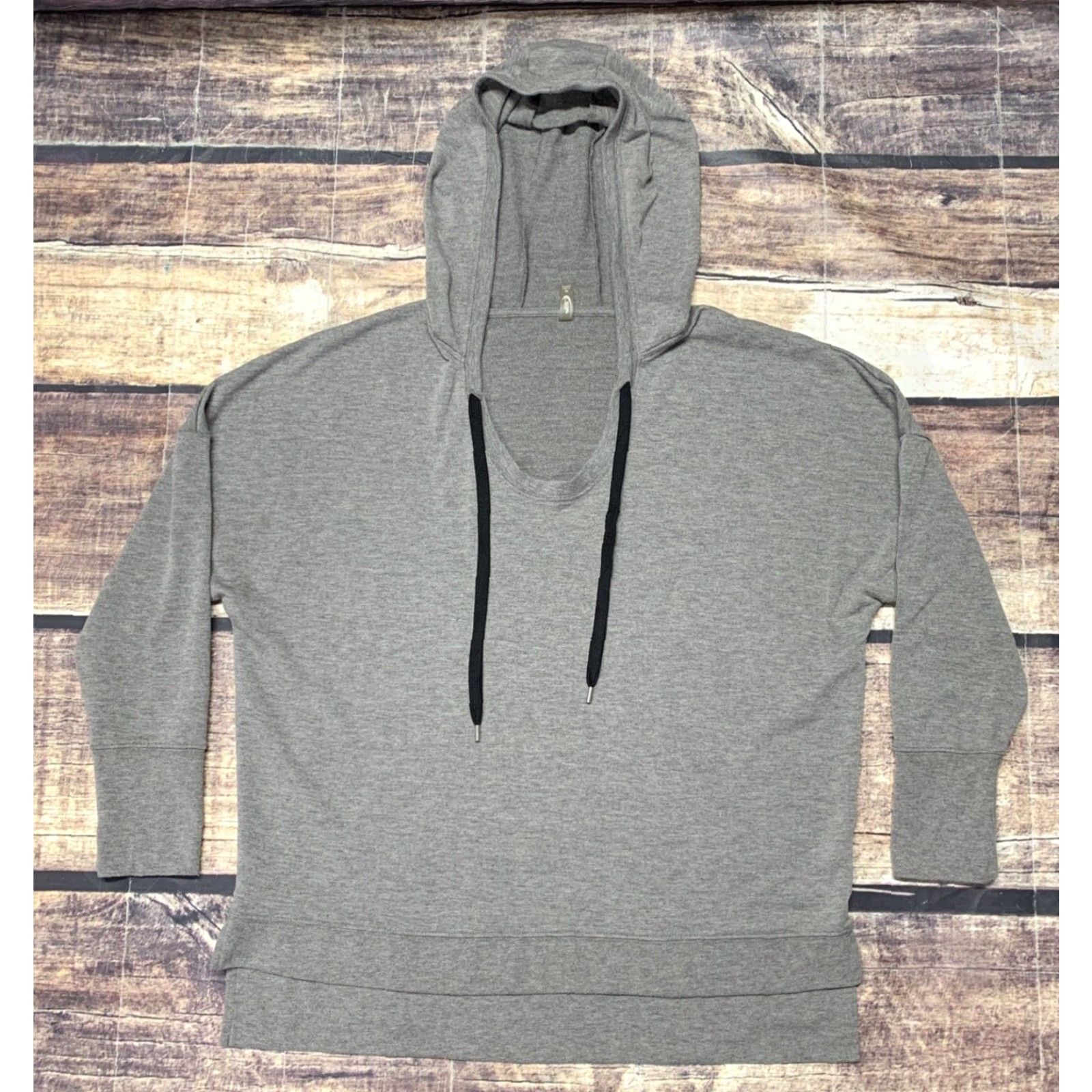 Vintage MTA Sport Hoodie Woman’s Size Medium Gray Dolman Sleeve 4" Side Slits Hooded Pullover Womens Size M / US 6-8 / IT 42-44 - 6 Thumbnail