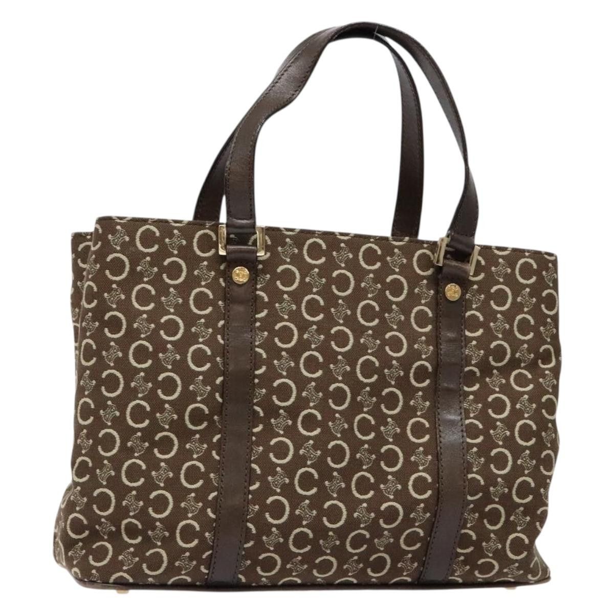 Celine CELINE C Macadam Canvas Hand Bag Brown Gold Size ONE SIZE - 1 Thumbnail