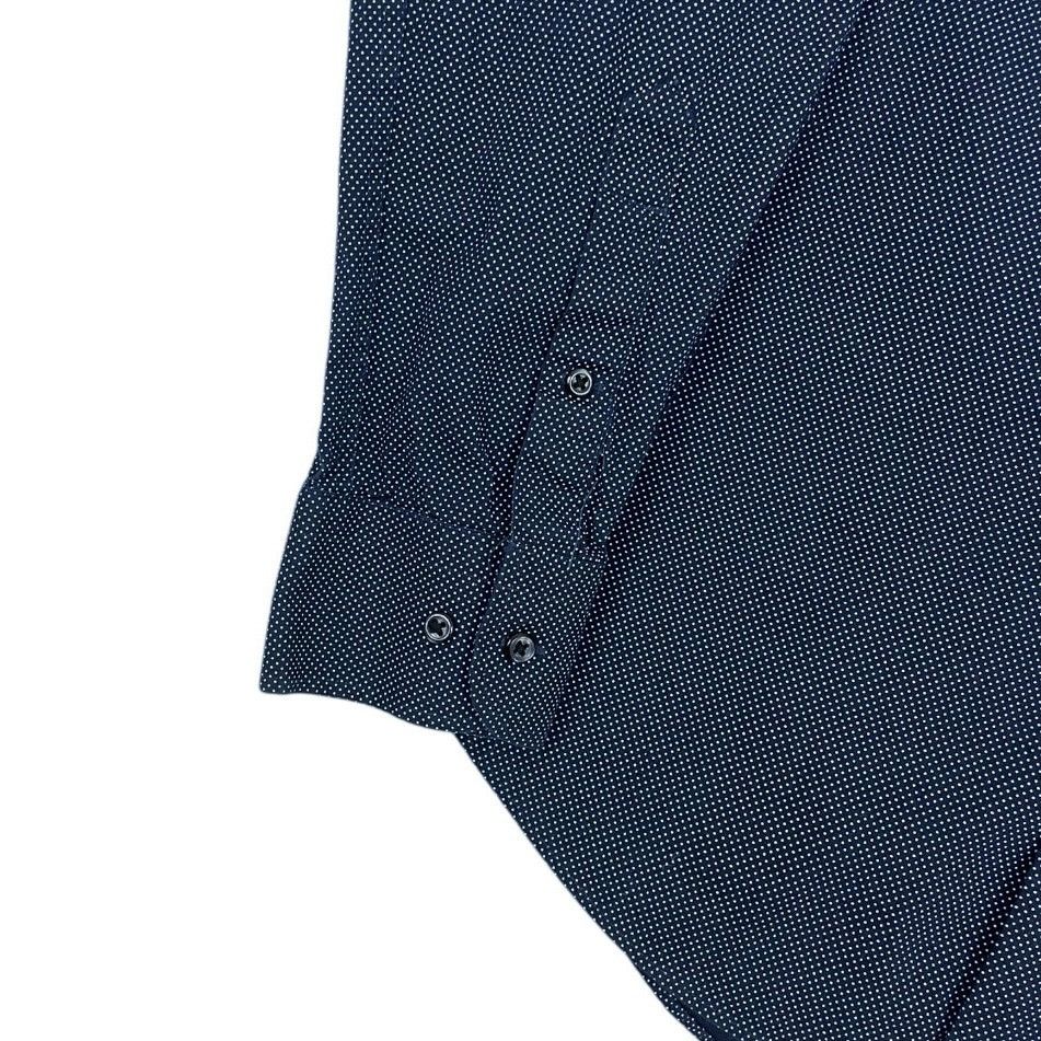 Nordstrom Nordstrom Rack Navy Blue Polka Dot Trim Fit Button Down Size US M / EU 48-50 / 2 - 3 Thumbnail