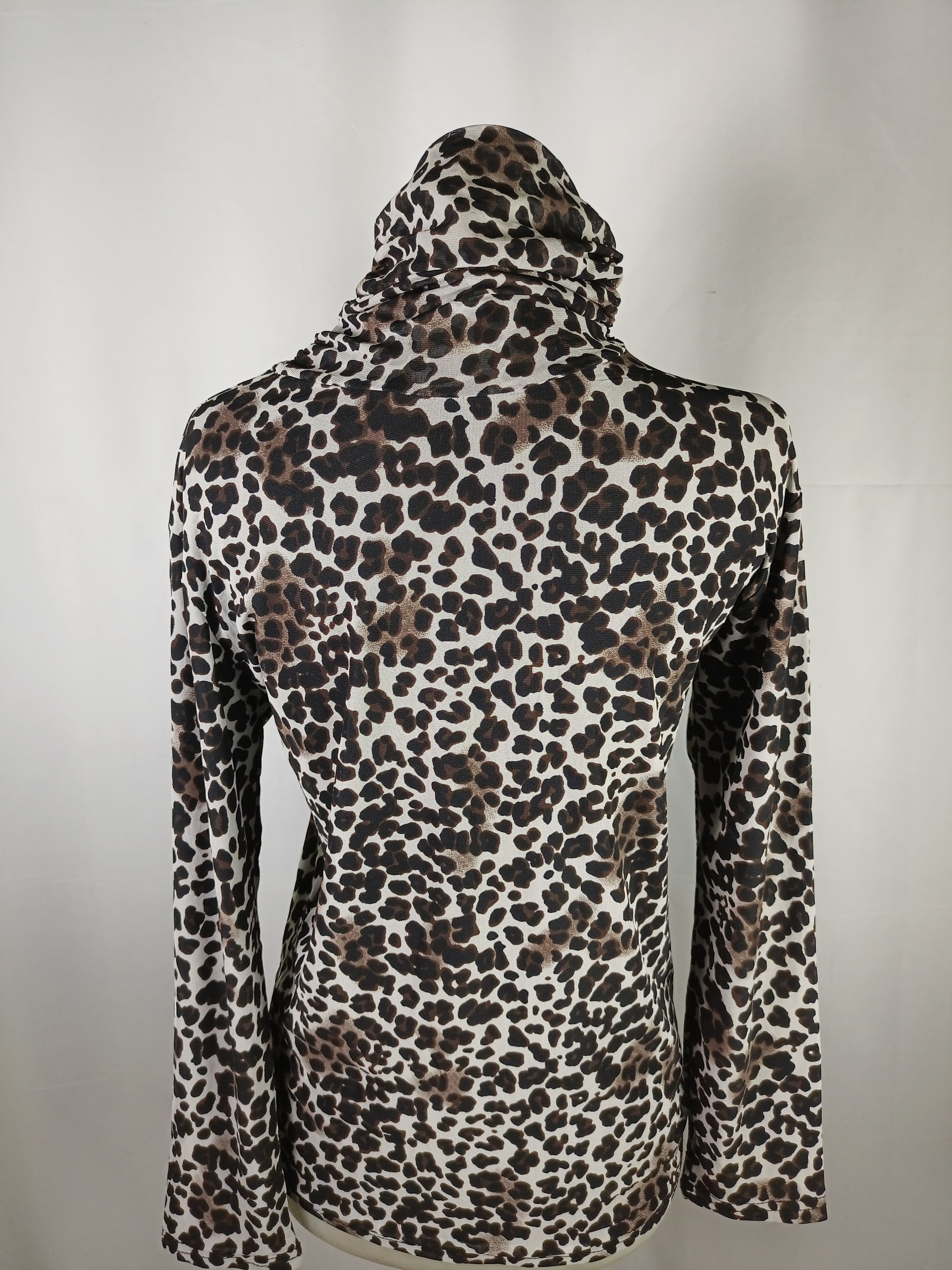 If Six Was Nine × Japanese Brand × Vintage Women's Long Sleeve Rhinestones Leopard Print Turtleneck Size M / US 6-8 / IT 42-44 - 11 Thumbnail