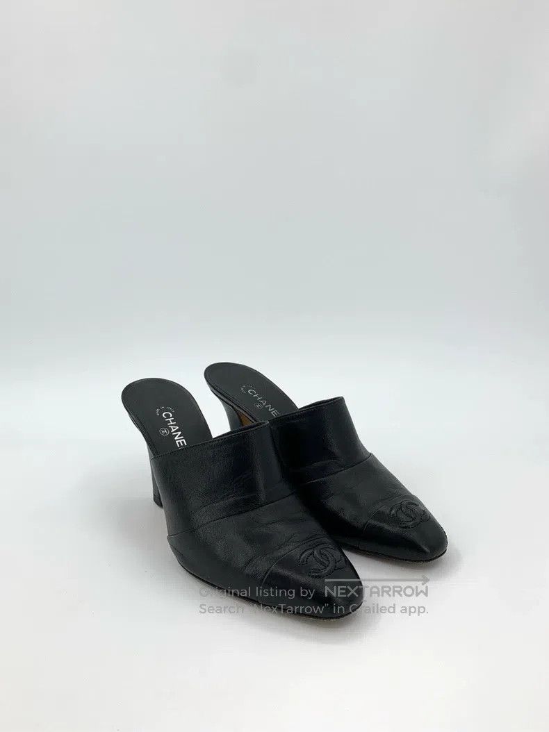 Chanel Chanel Double C black leather half-slip high heels Size US 6 / IT 36 - 2 Thumbnail
