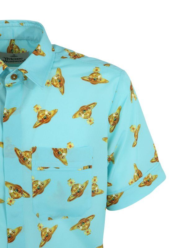 Vivienne Westwood o1y0525 Patterned Shirt in Turquoise/Yellow Size US L / EU 52-54 / 3 - 2 Thumbnail