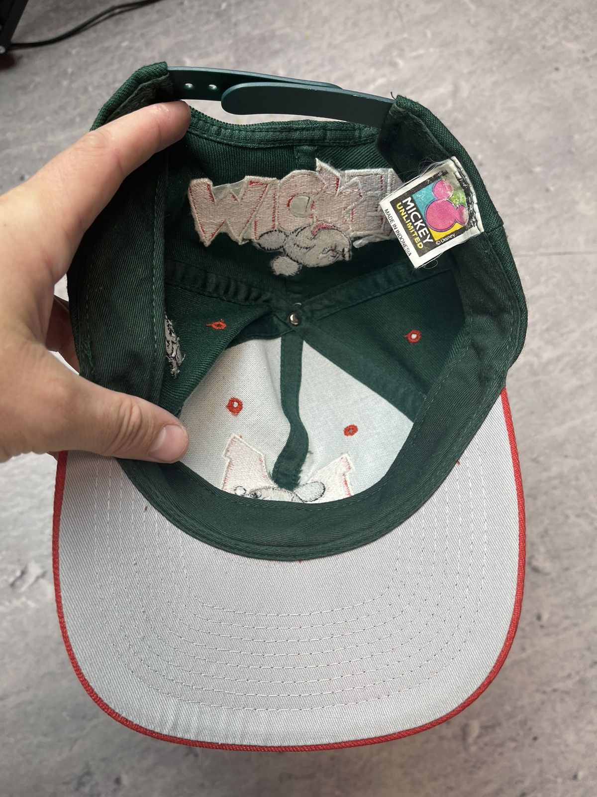 Disney × Vintage Vintage cartoon Mickey Mouse green cap Size ONE SIZE - 5 Thumbnail