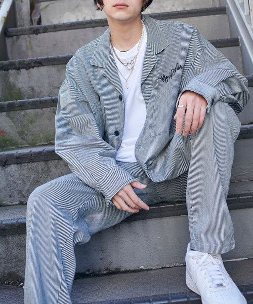 Japanese Brand Mark Gonzales Button Up Hickory Stripe Jacket Size US L / EU 52-54 / 3 - 10 Thumbnail