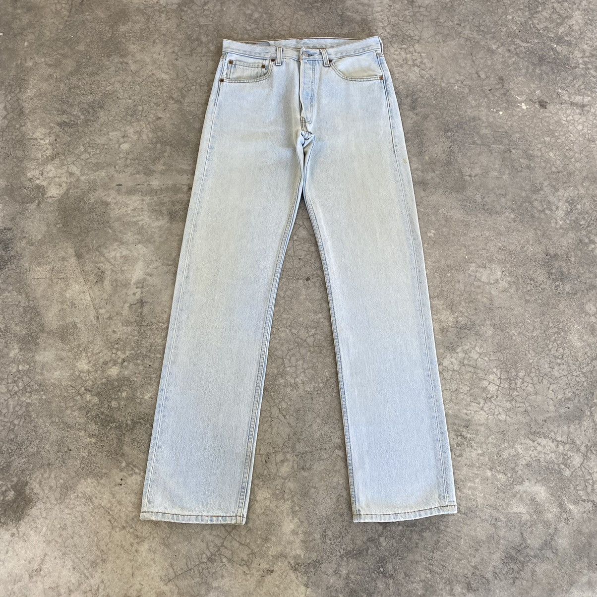 Levi's Vintage 90’s Levis 501 Light Blue Jeans Size US 31 - 3 Thumbnail