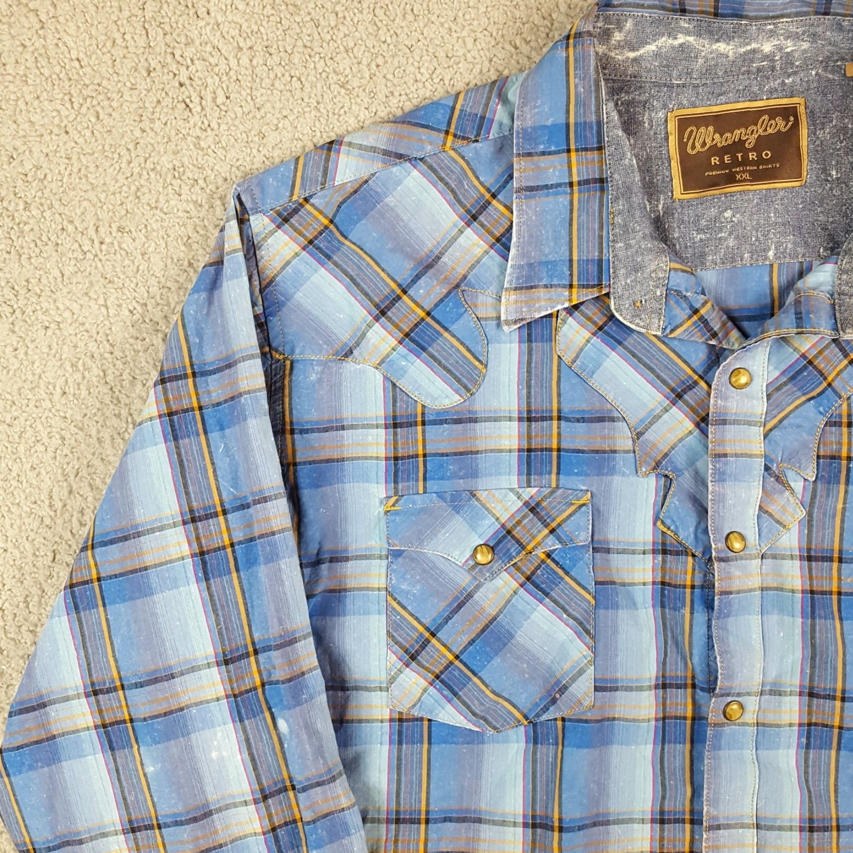 Wrangler Vintage Wrangler Men’s Size 2XL Western Plaid Button Up Cowboy Rodeo Shirt Long Sleeve Blue Fall Seasonal Size US XXL / EU 58 / 5 - 3 Thumbnail