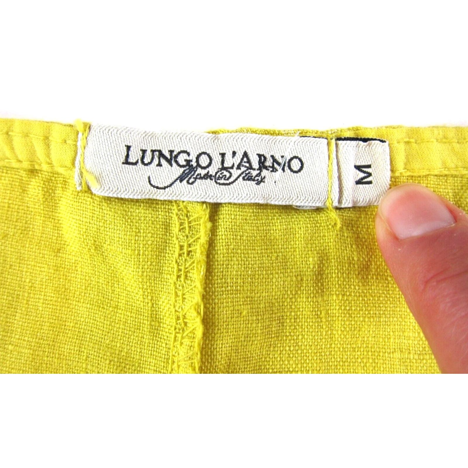 Vintage Lungo L'arno 100% Linen Yellow White Stripe Tunic Blouse 3/4 Sleeve Medium Woman/Blouse Linen Striped Shirt style Tunic Woman Yellow Lungo L'arno Size M / US 6-8 / IT 42-44 - 3 Thumbnail