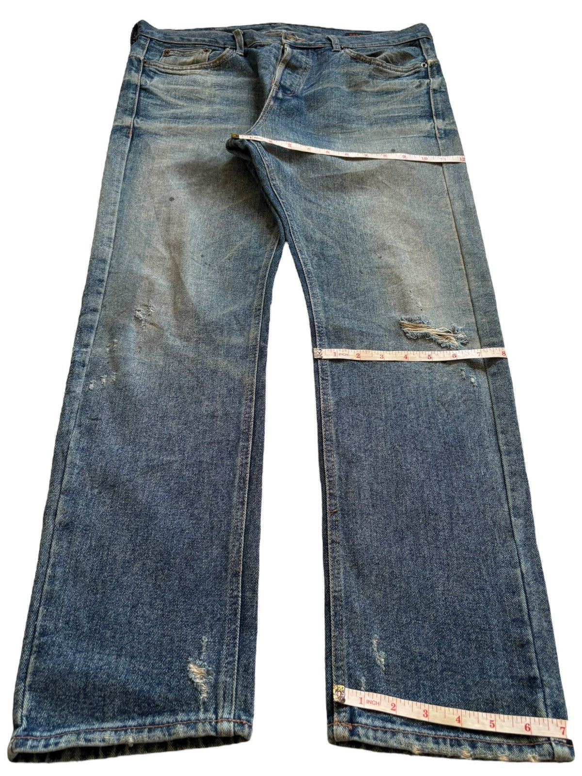 Japanese Brand Vintage Japanese Brand Rusty Mud Wash Distressed Jeans Size US 36 / EU 52 - 14 Thumbnail