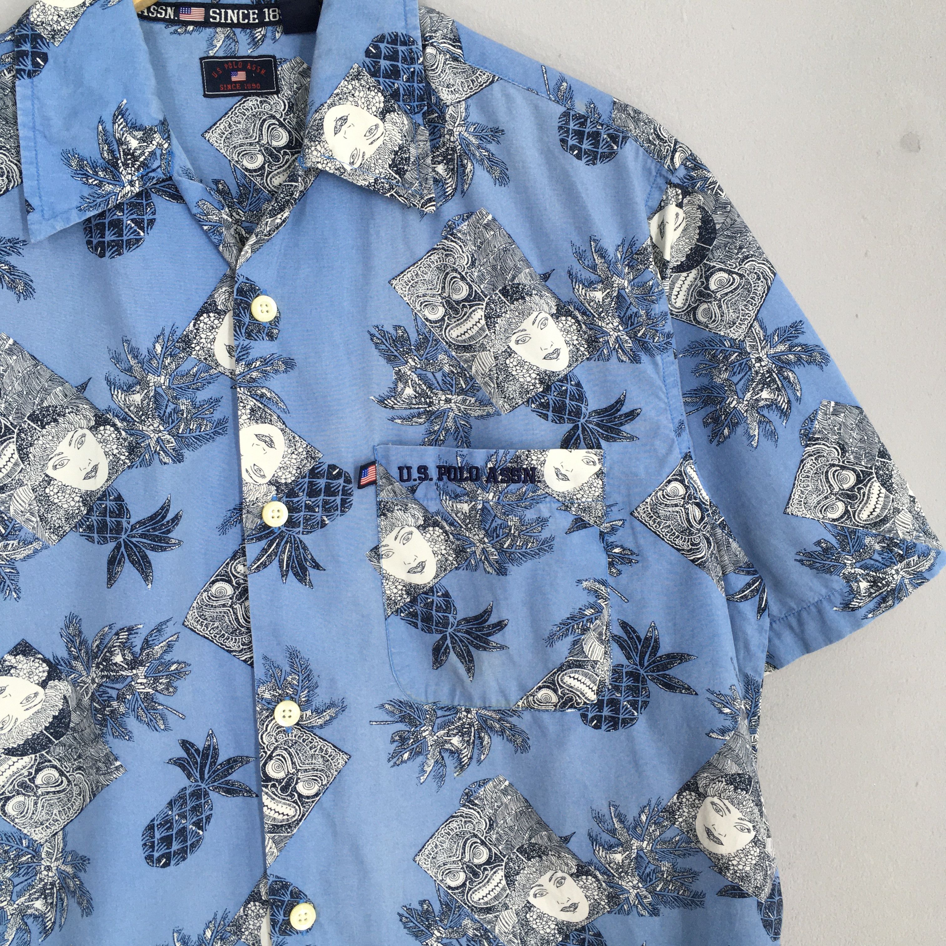 U.S. Polo Assn. Vintage Us Polo Floral Hawaiian Shirt Medium Size US M / EU 48-50 / 2 - 4 Thumbnail