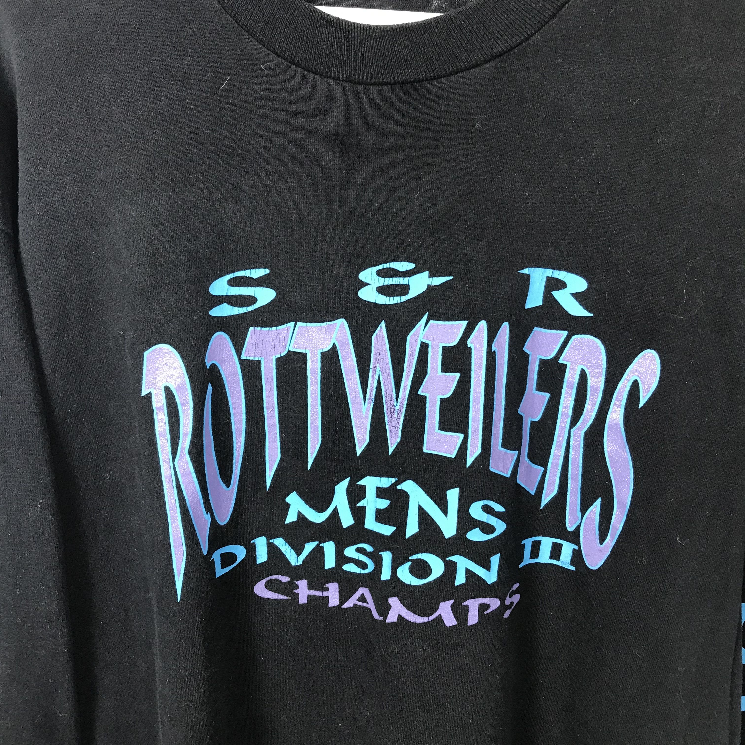 Fruit Of The Loom 90S Rottweiler CHAMPION Dog Fear Is For Others T Shirt Black Size US XL / EU 56 / 4 - 9 Thumbnail