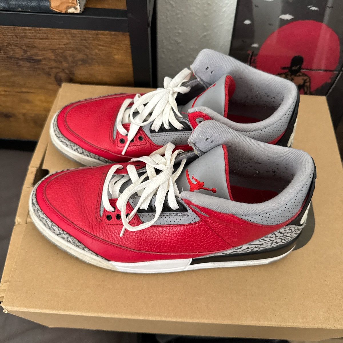 Jordan Brand × Nike Jordan 3 red cement Size US 11 / EU 44 - 3 Thumbnail