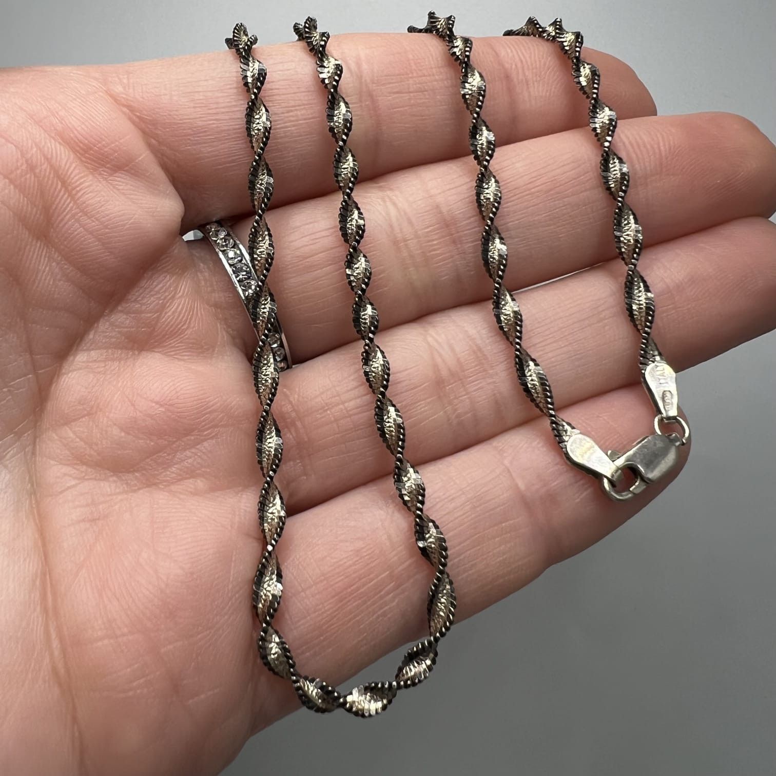 Sterling Silver Vintage Sterling Silver 925 Ropen Necklace Chain Jewelry Size ONE SIZE - 1 Thumbnail