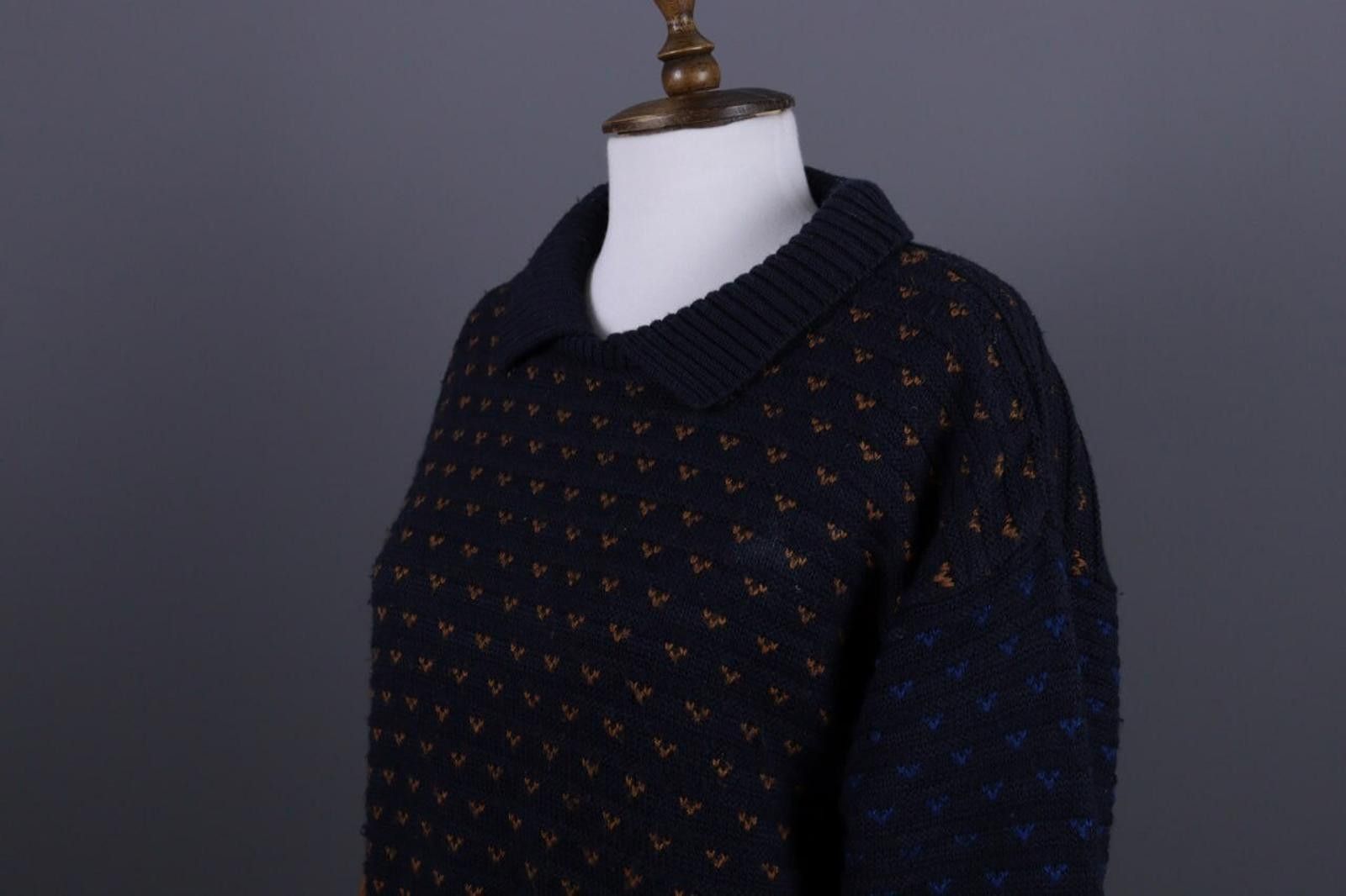 Christian Dior Monsieur Mondi Blue Designer Wool Sweater Ovesized Size 42 Size M / US 6-8 / IT 42-44 - 12 Thumbnail