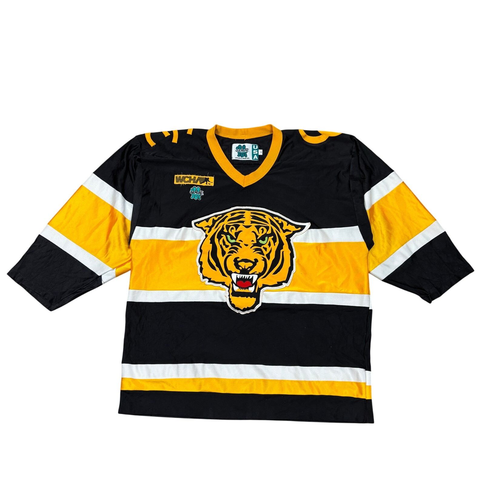 Colorado College Tigers NCAA Vintage Black outlet Gold Gemeni Hockey Jersey Mens 2XL