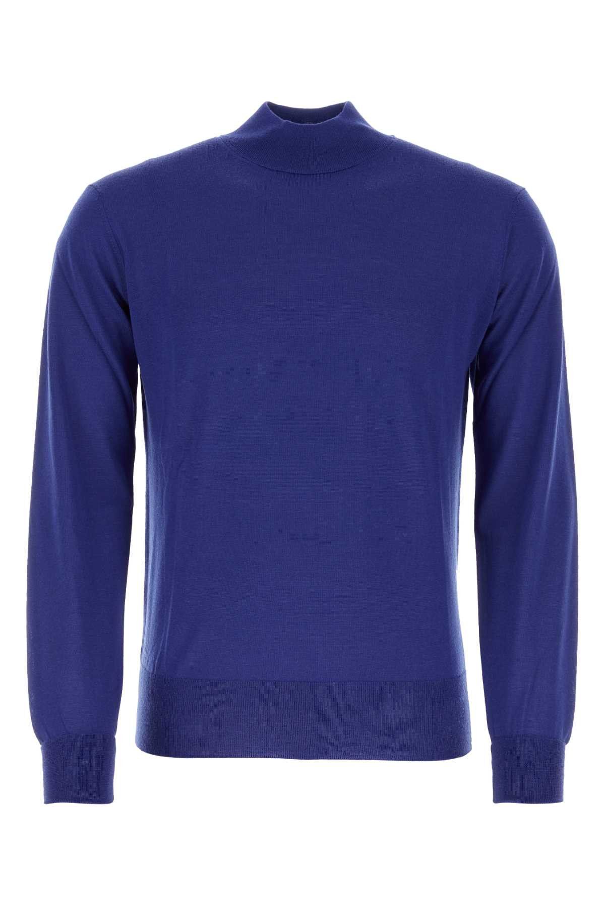 image of Pt Torino Electric Blue Wool Sweater, Men's (Size Small)