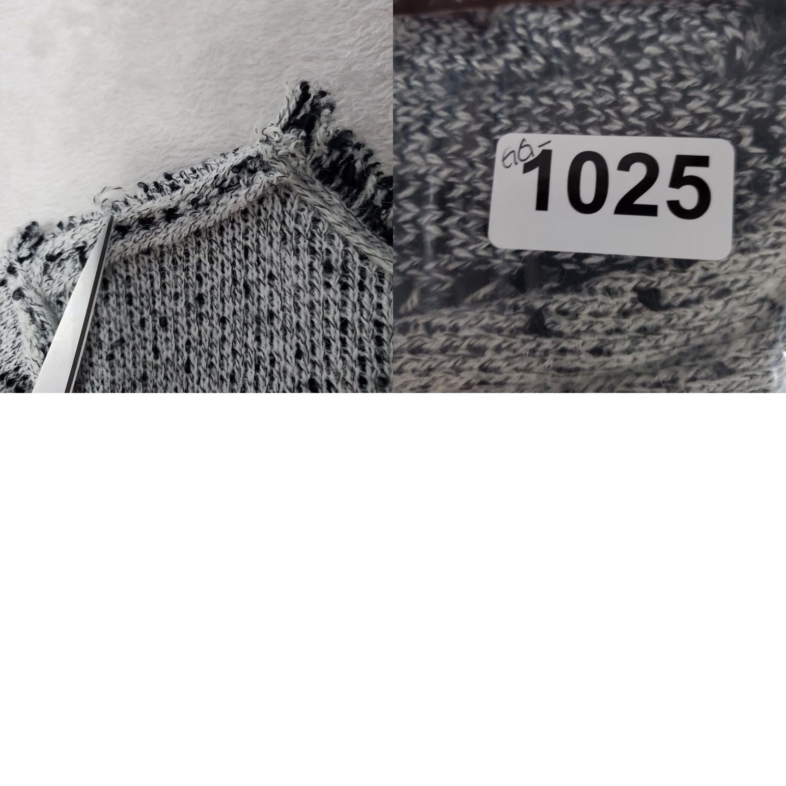 Vintage Sioni Cardigan Women L Gray Black Marled Wool Blend Eyelash Fringe Open Sweater Size L / US 10 / IT 46 - 9 Thumbnail