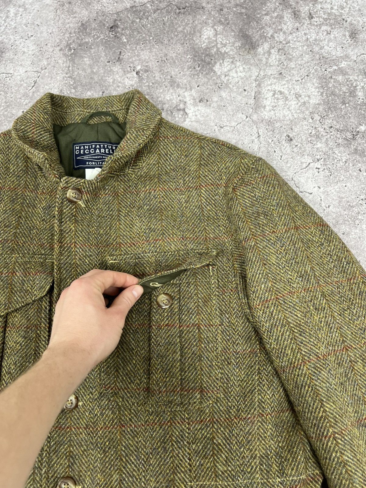 Manifattura Ceccarelli MANIFATTURA CECCARELLI HARRIS TWEED WOOL JACKET COAT Size US M / EU 48-50 / 2 - 9 Thumbnail