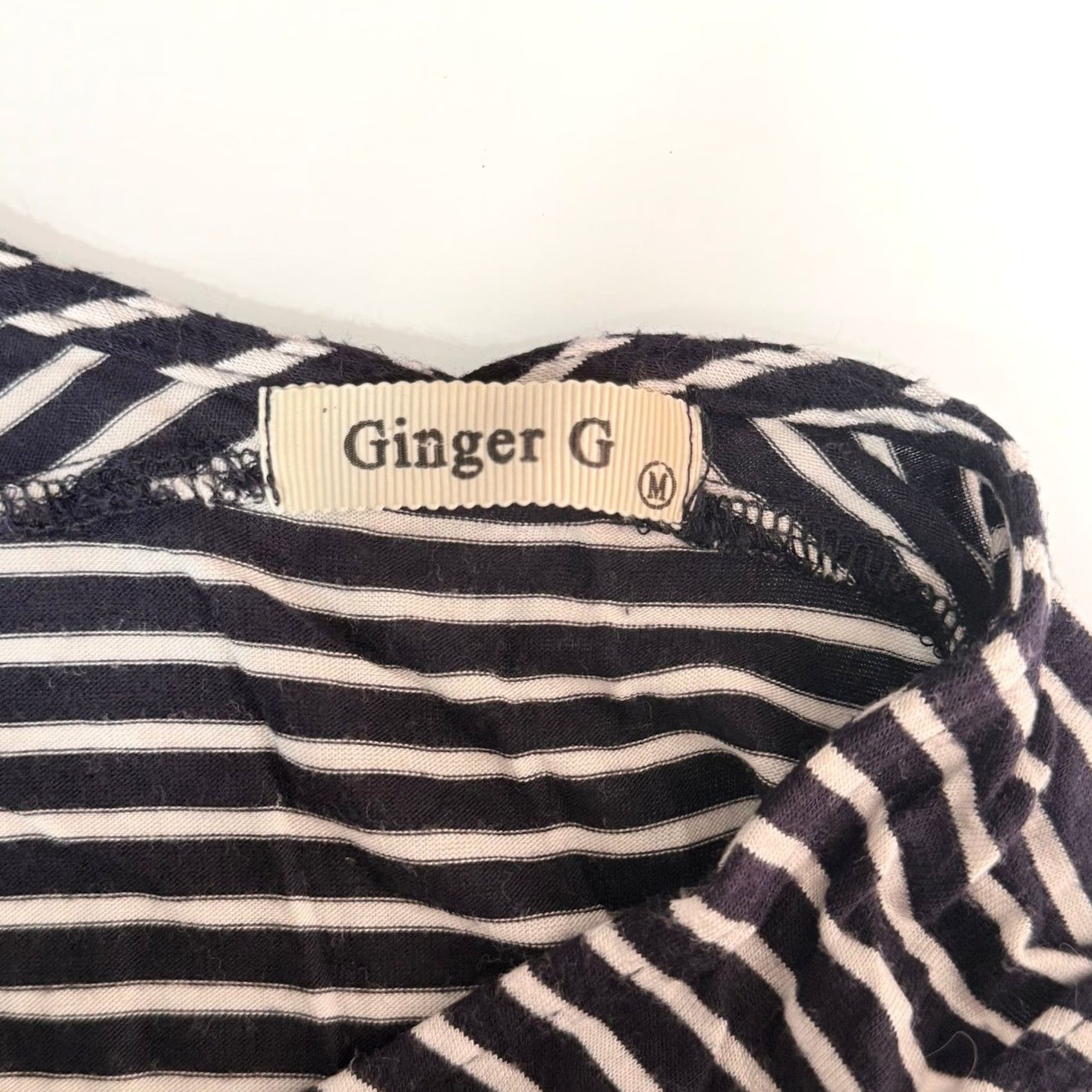 Vintage Ginger G Tank Top Navy Striped High-Low Side Slit Tunic Women M Casual Tiered Tunic Sleeveless Size M / US 6-8 / IT 42-44 - 5 Thumbnail