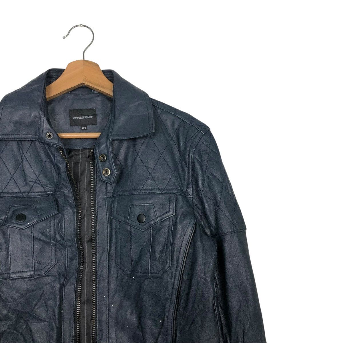 Japanese Brand 🔥VINTAGE BIKER LEATHER JACKET RATTLE TRAP ISSEY MIYAKE Size US S / EU 44-46 / 1 - 8 Thumbnail