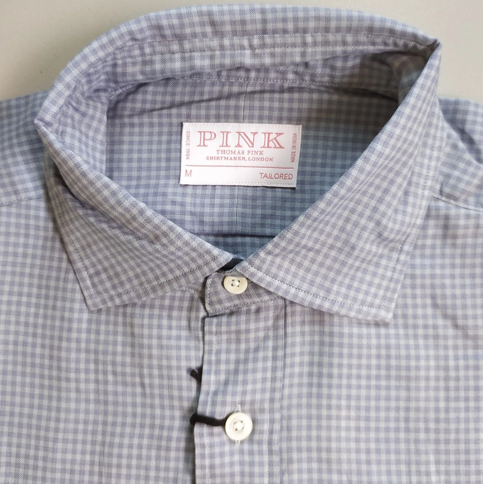 Thomas Pink Thomas Pink Tailored Fit Formal Mini Check Shirt T 0035 Size US M / EU 48-50 / 2 - 3 Thumbnail