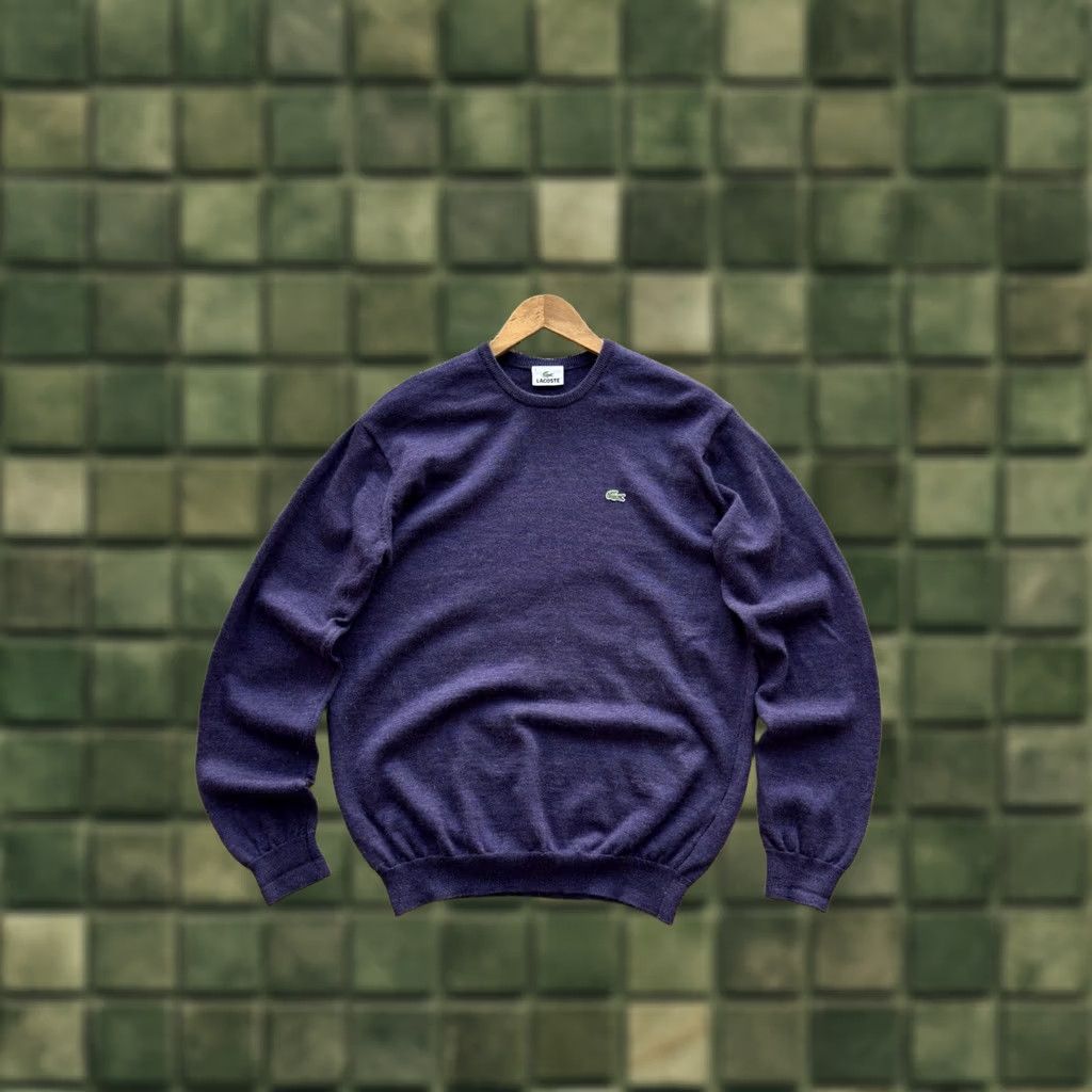 Lacoste VINTAGE Lacoste Wool Pullover Sweater 90s Purple Woolmark Men’s Size L Classic Lacoste Sweater Mens Size US L / EU 52-54 / 3 - 1 Thumbnail