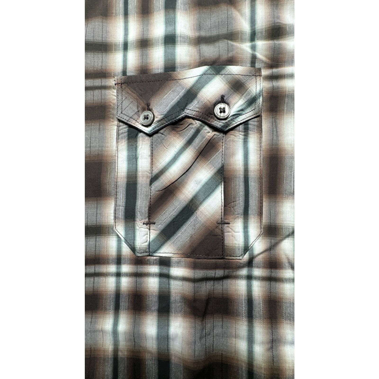 Vintage VINTAGE 7 Diamonds Long Sleeve Button-Up Mens XL Western Plaid 100% Cotton Shirt 1674 Size US XL / EU 56 / 4 - 3 Thumbnail