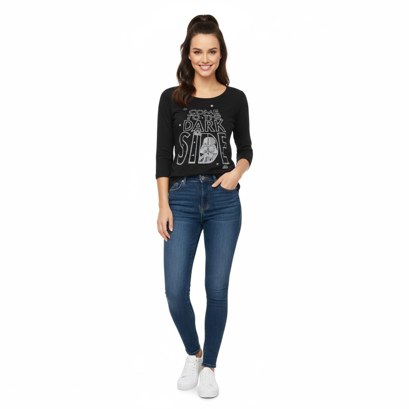 Star Wars Star Wars Women's Black 'Come to the Dark Side' Jersey Top Size S / US 4 / IT 40 - 1 Thumbnail