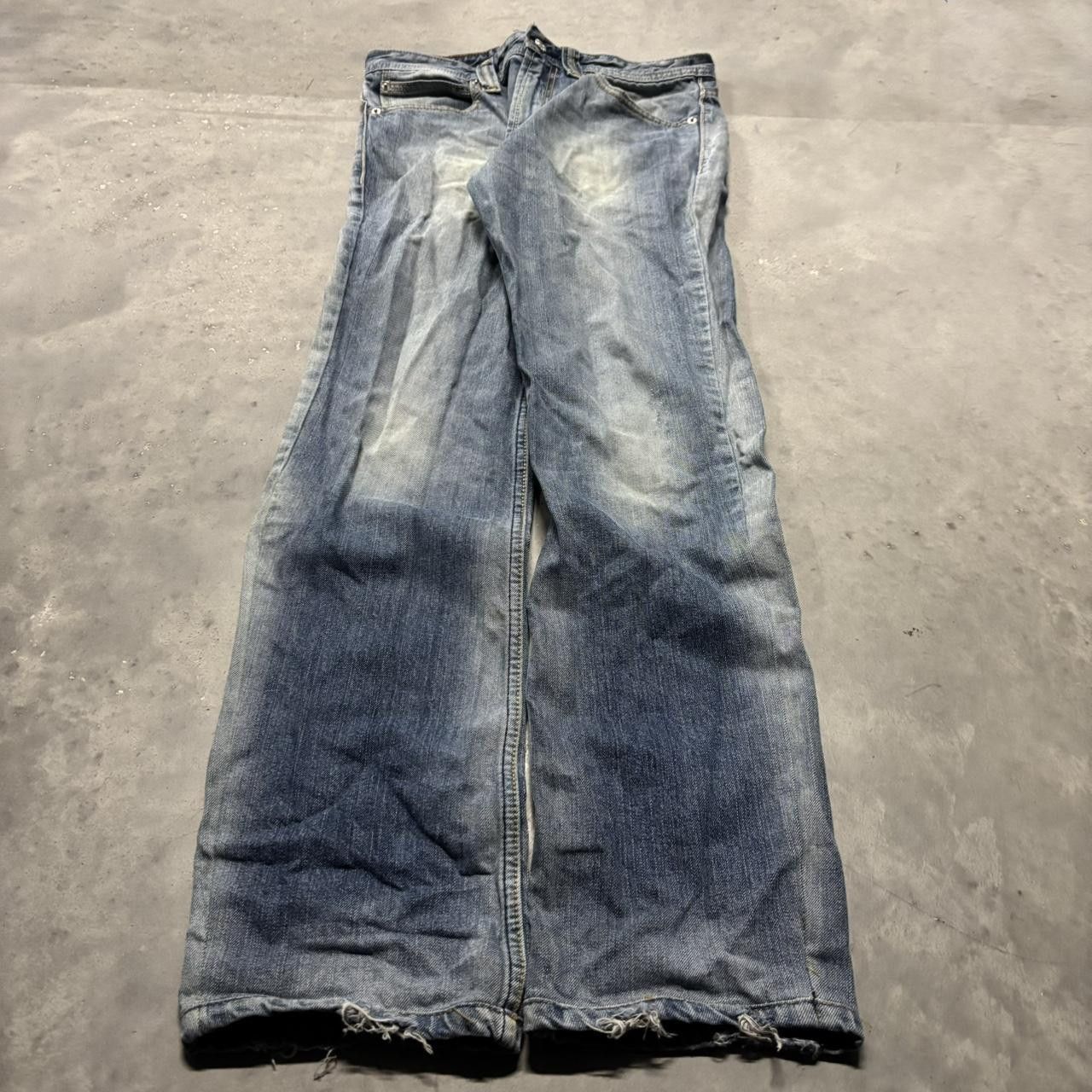 Levi's × Vintage Crazy Vintage Y2K/2000s Grunge Levis Faded Dark Wash Denim Jeans! Size US 32 / EU 48 - 3 Thumbnail