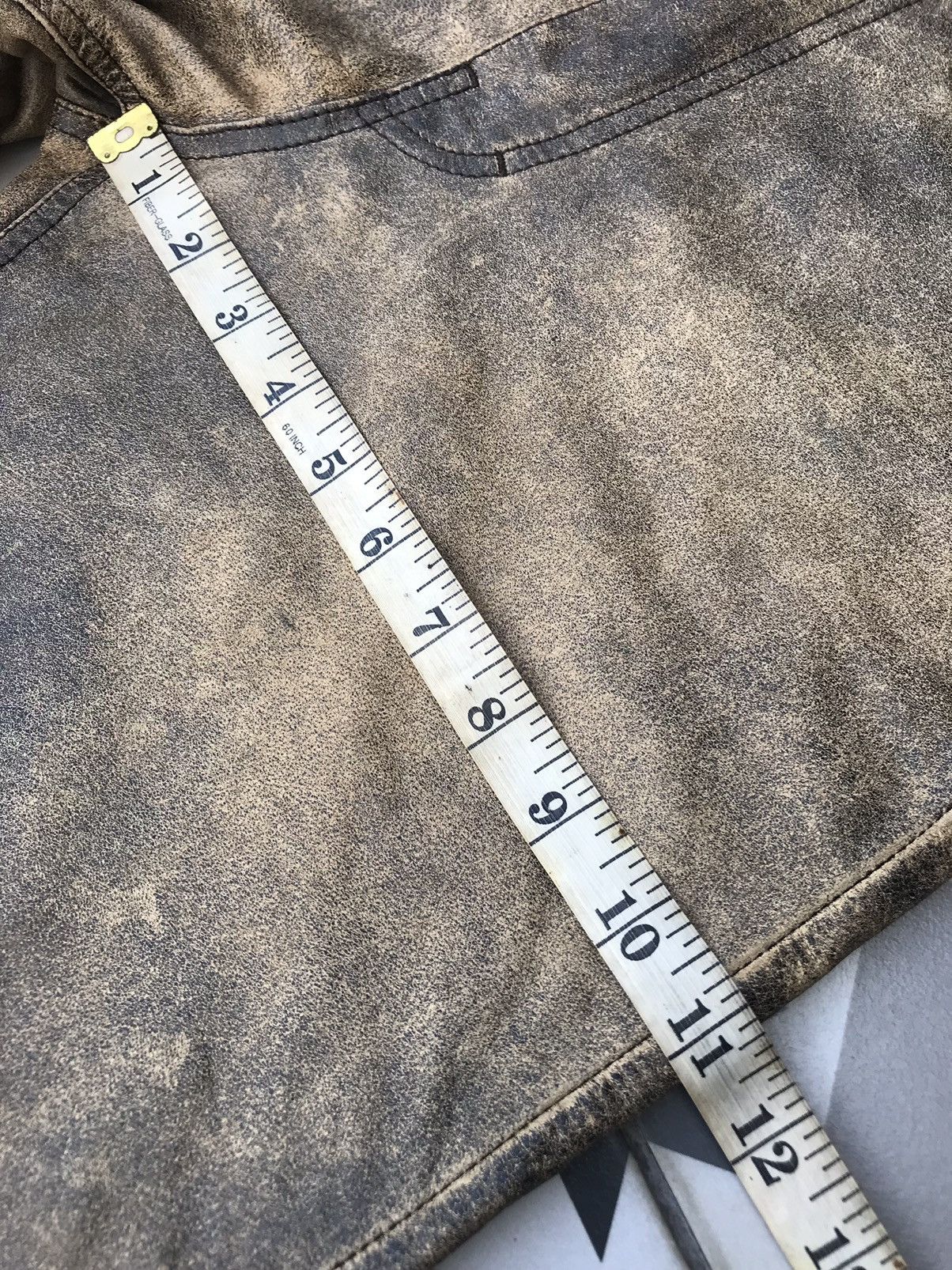 Genuine Leather DUAL ( JAPAN ) FADED COWHIDES LEATHER JEANS Size US 31 - 18 Thumbnail