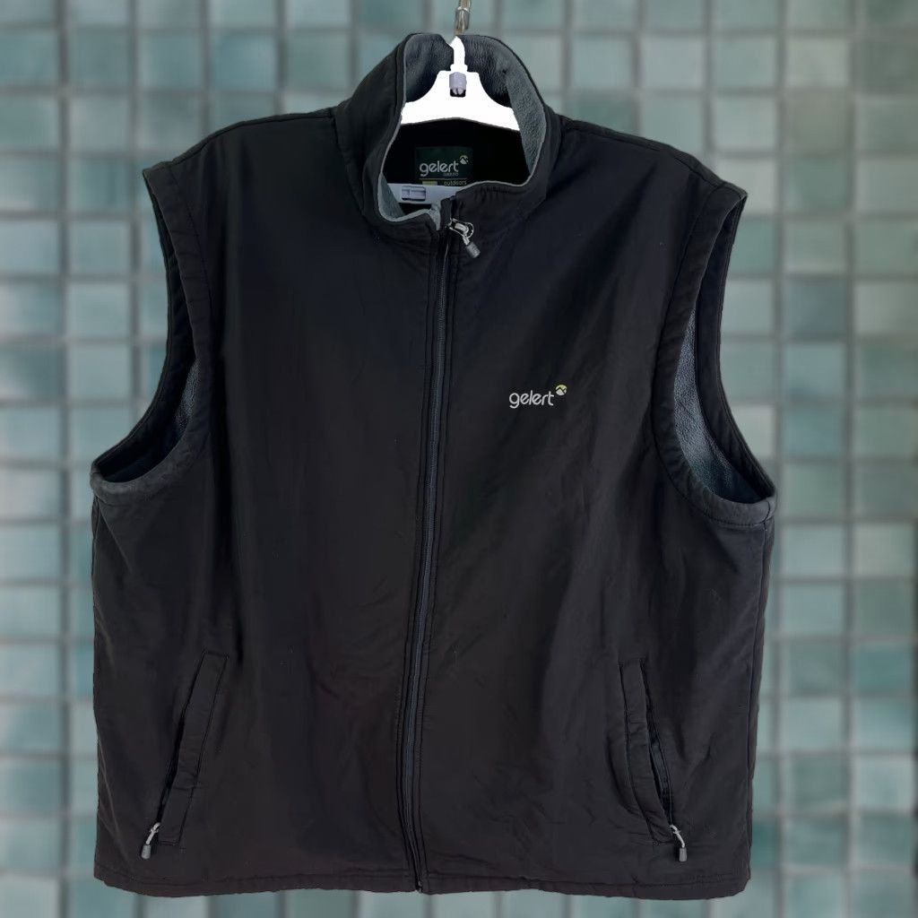 Vintage Gelert Vest Mens Full Zip Fleece Lined Outdoor 2XL Black Anorak Stand-Up Collar Logo Zipper Sheen Outdoor Wear Size US XXL / EU 58 / 5 - 1 Thumbnail