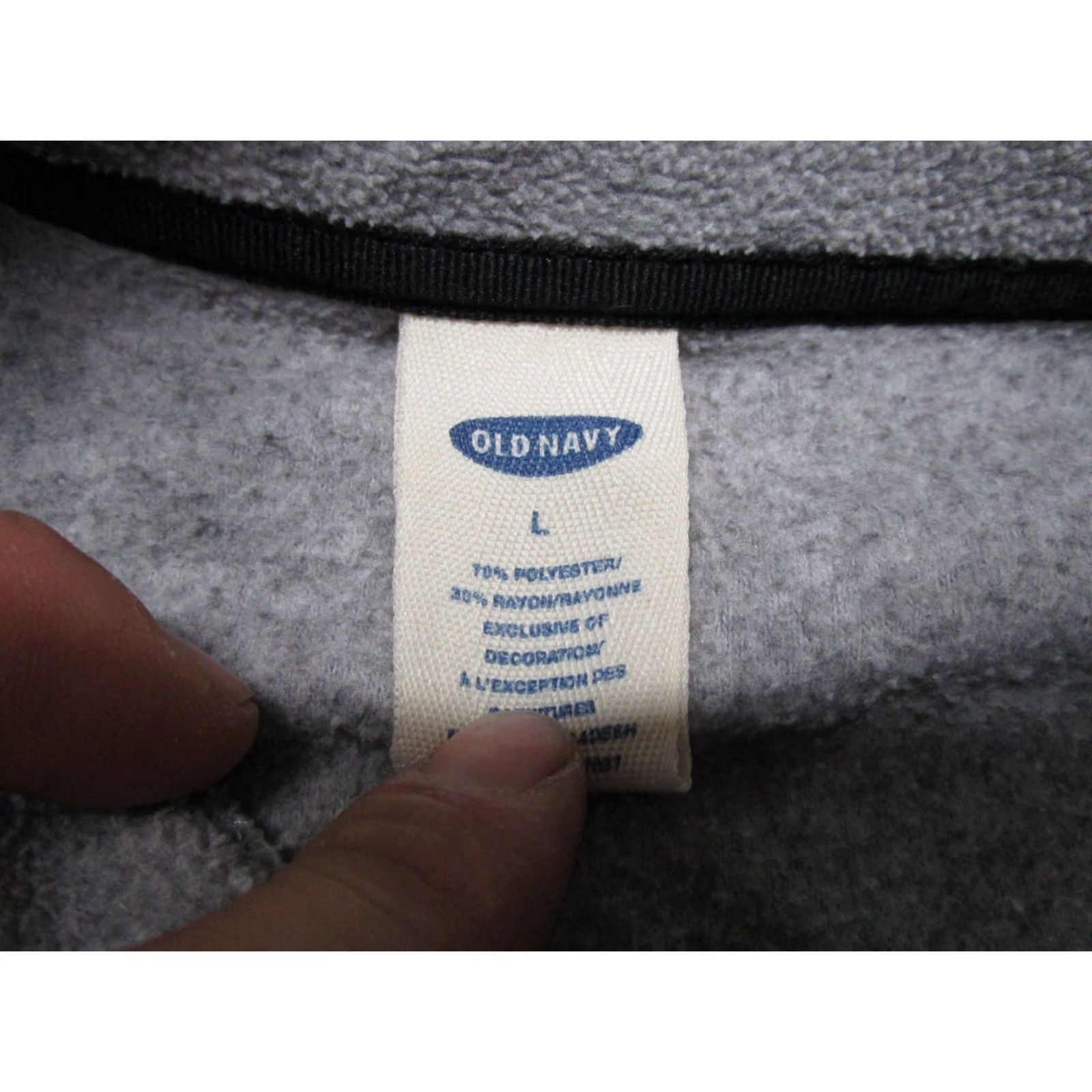 Old Navy VINTAGE Old Navy Jacket 1/4 Zip Fleece Gray Black Size L Mens Pullover Size US L / EU 52-54 / 3 - 3 Thumbnail