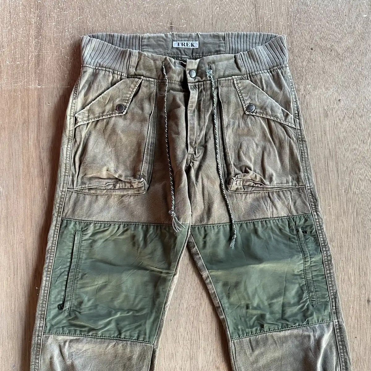 Vintage VINTAGE LEE DOUBLE KNEE TROUSERS FADED DRAWSTRING WAIST PANT Size US 33 - 2 Thumbnail