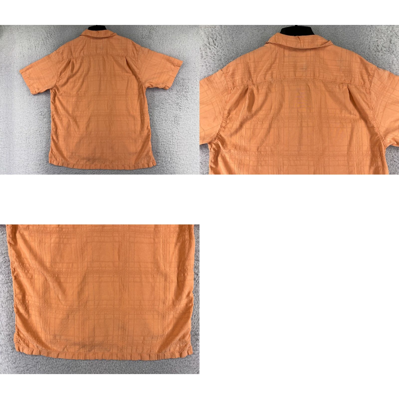 Tommy Bahama Tommy Bahama Shirt Men Large Orange Geometric Hawaiian Silk Button-Up Short Sleeve Shirt Crew Neck Collared Resort Beach Size US L / EU 52-54 / 3 - 9 Thumbnail