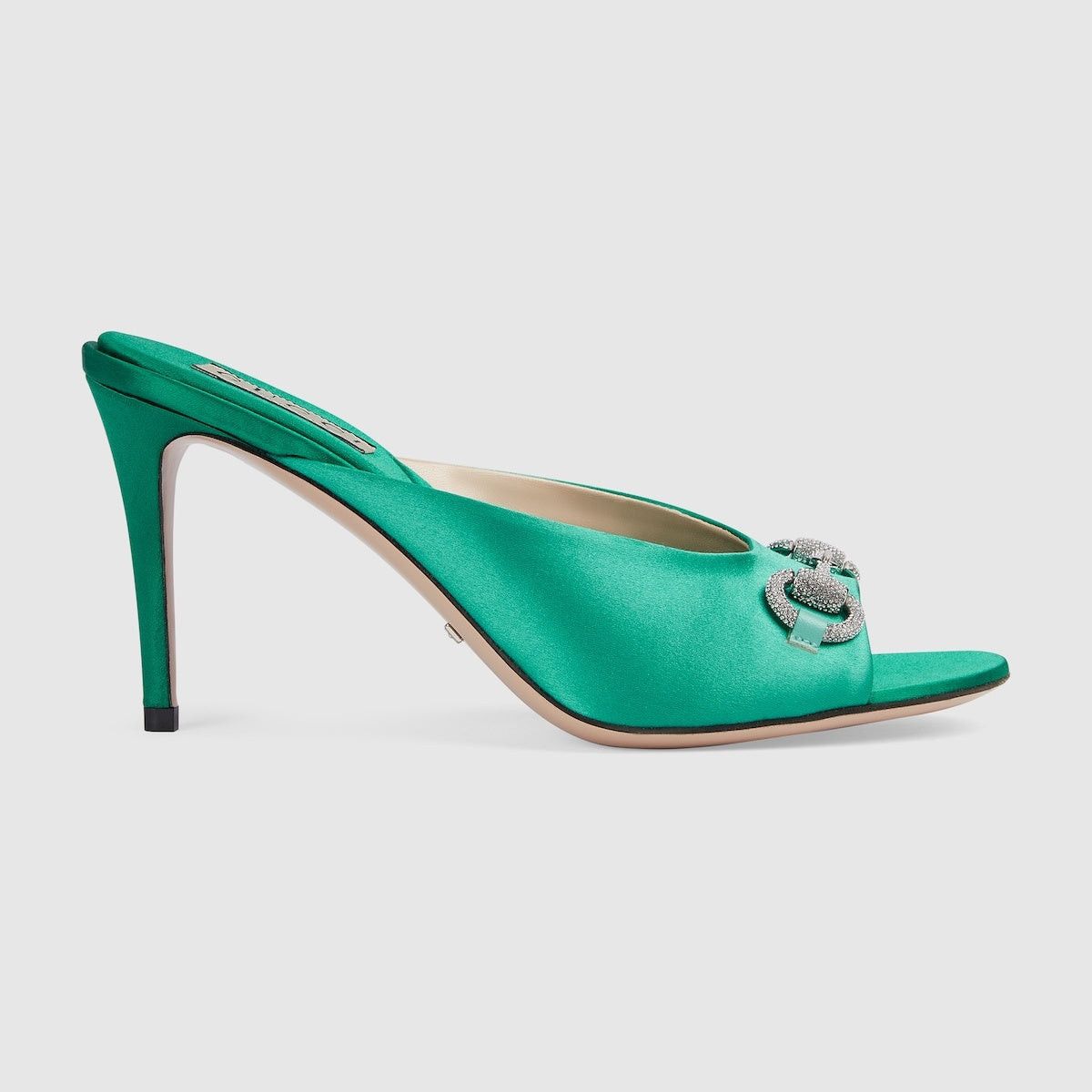 Gucci Gucci Crystal Horsebit Mid Heel Slide Sandals SIZE 38 Size ONE SIZE - 1 Thumbnail