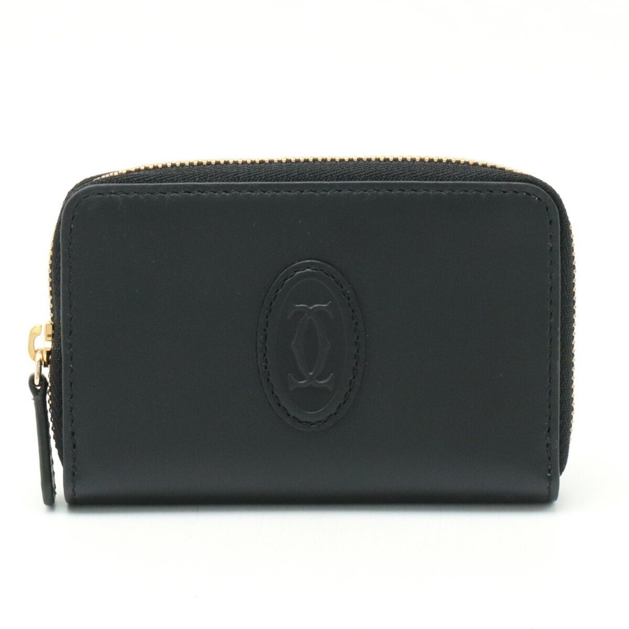 image of Cartier Must De Round Coin Case, Purse, Black Crl3001806, Women's