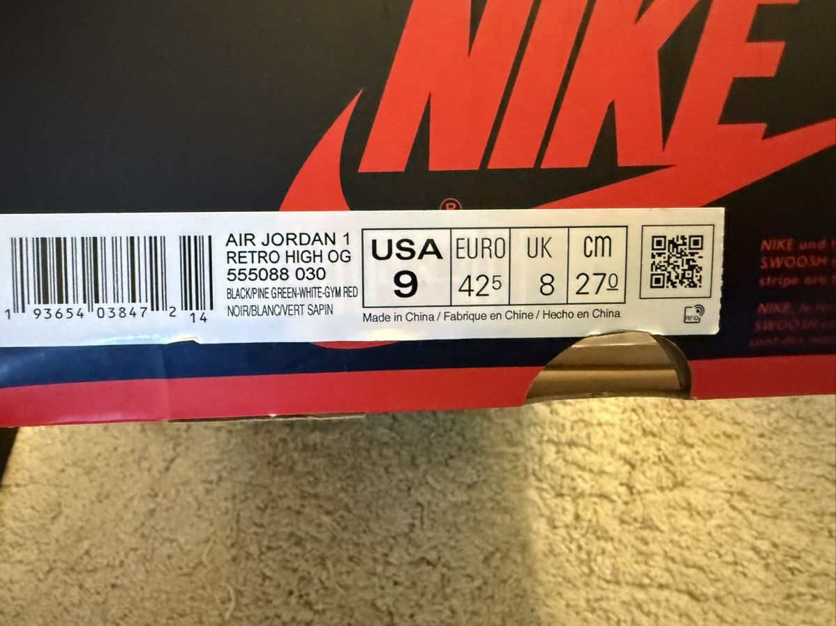 Nike Air Jordan 1 Retro OG High - Pine Size US 9 / EU 42 - 2 Thumbnail