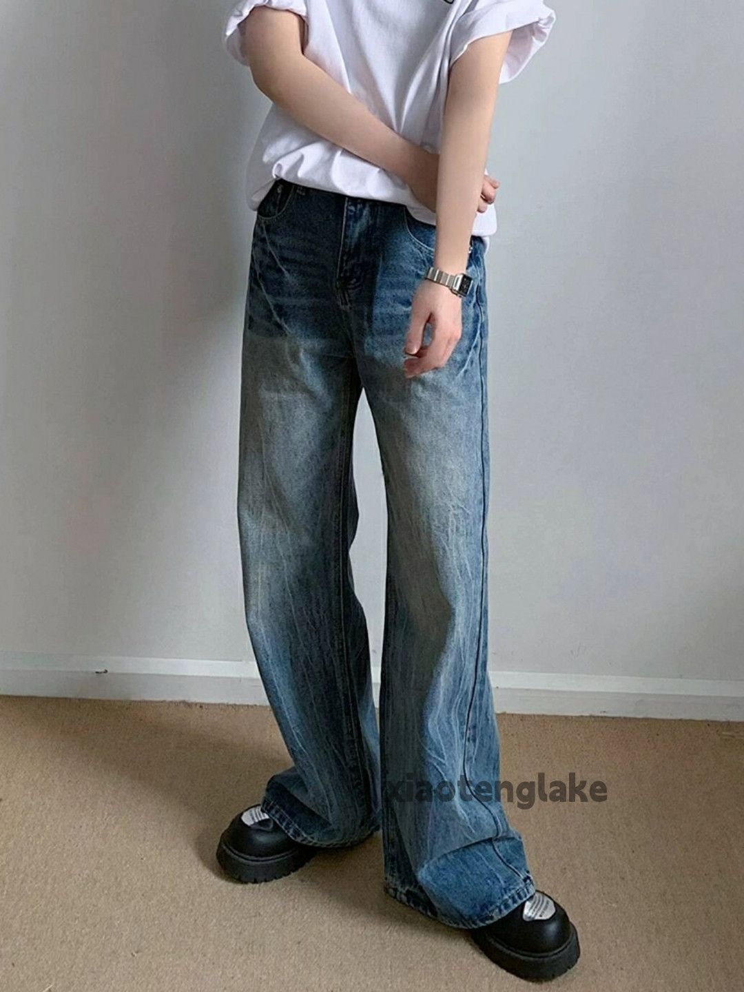 Jean × Vintage washed faded cleanfit yuppie loose bootcut jeans Size US 28 / EU 44 - 6 Thumbnail